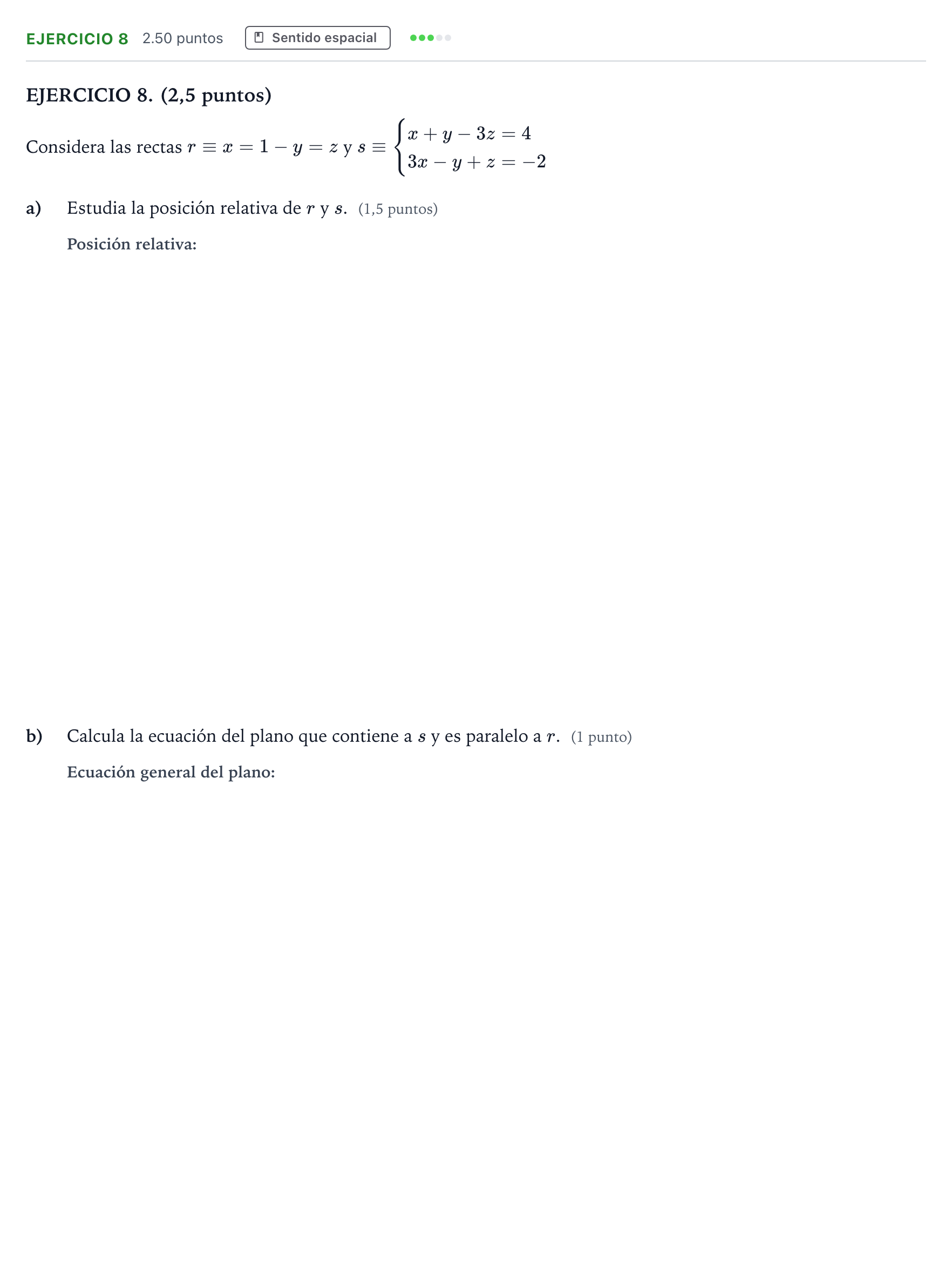 Enunciado: Ejercicio 8 · Matemáticas II PAU Andalucía Extraordinaria Suplente 2022