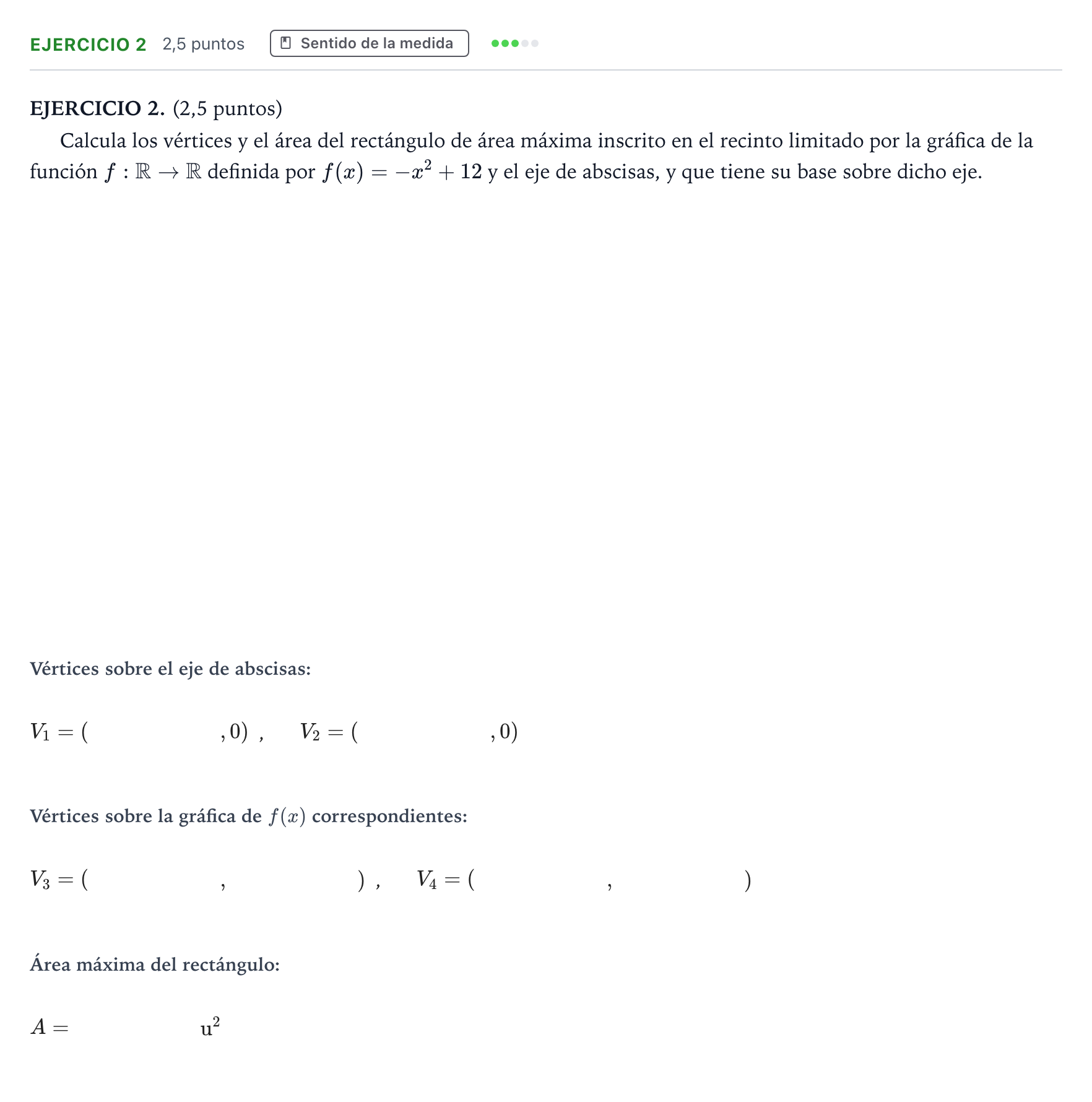 Enunciado: Ejercicio 2 · Matemáticas II PAU Andalucía Extraordinaria Titular 2022