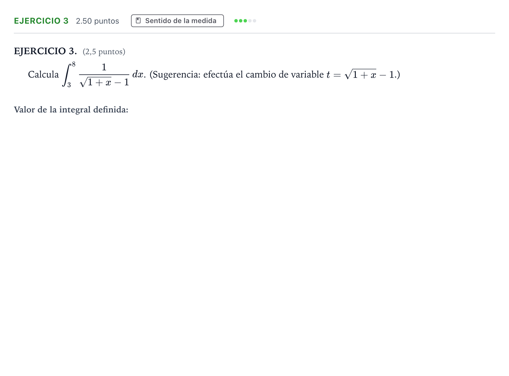 Enunciado: Ejercicio 3 · Matemáticas II PAU Andalucía Extraordinaria Titular 2022