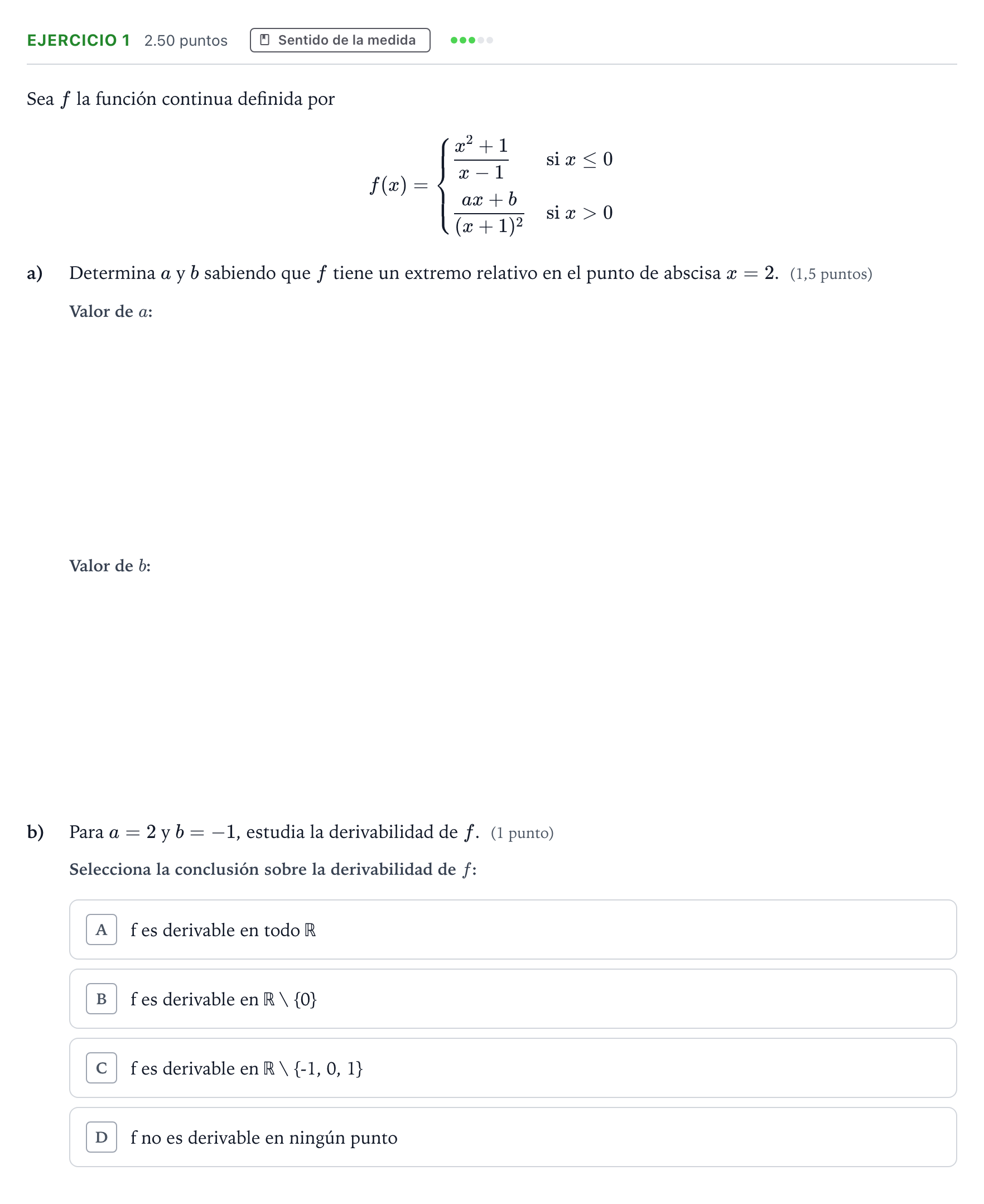 Enunciado: Ejercicio 1 · Matemáticas II PAU Andalucía Ordinaria Reserva 2022