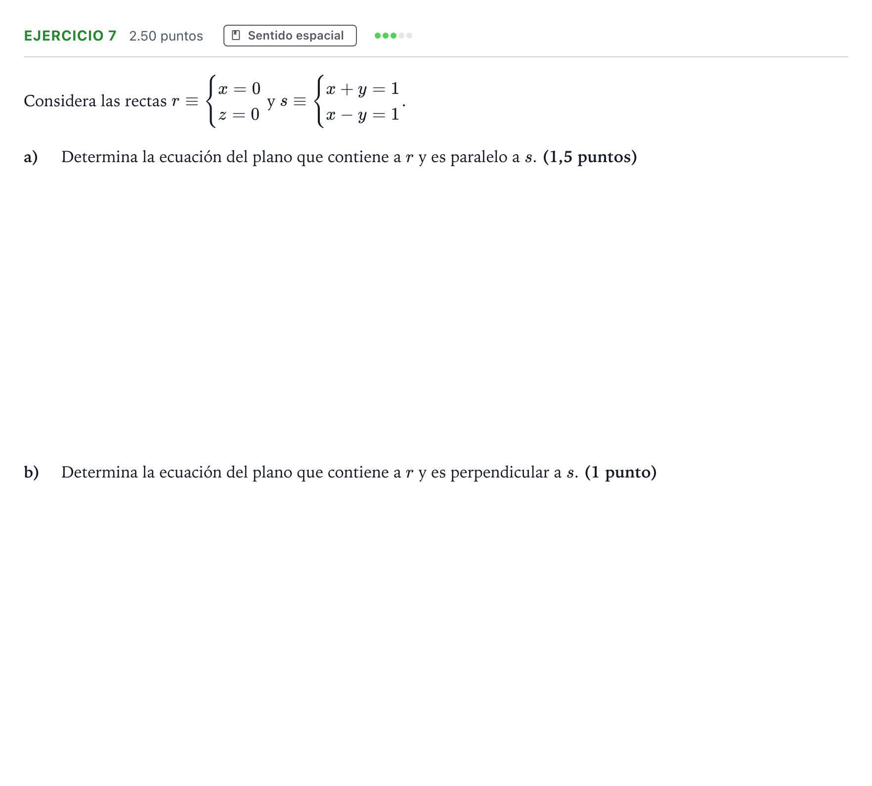 Enunciado: Ejercicio 7 · Matemáticas II PAU Andalucía Ordinaria Reserva 2022
