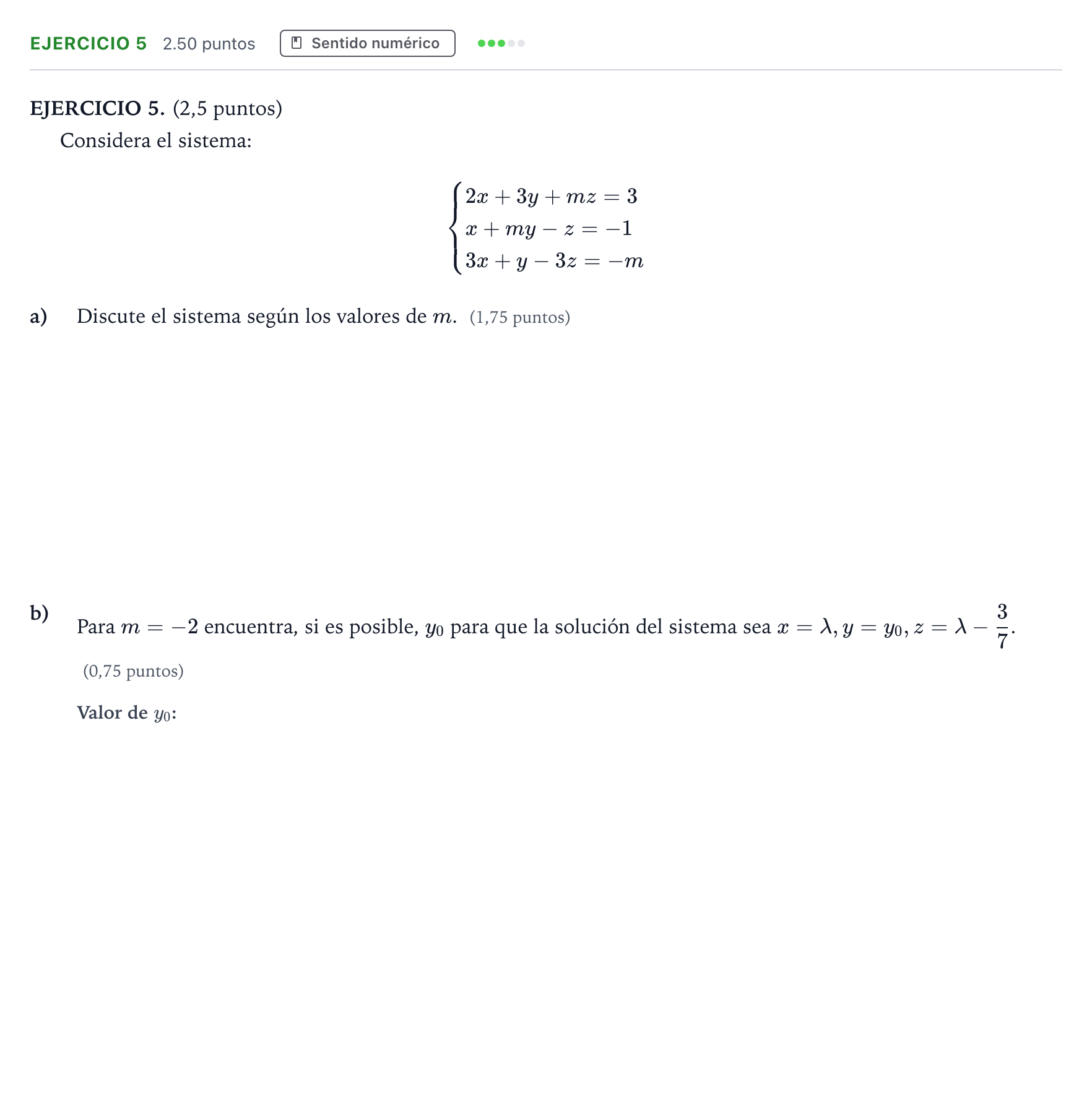 Enunciado: Ejercicio 5 · Matemáticas II PAU Andalucía Ordinaria Suplente 2022