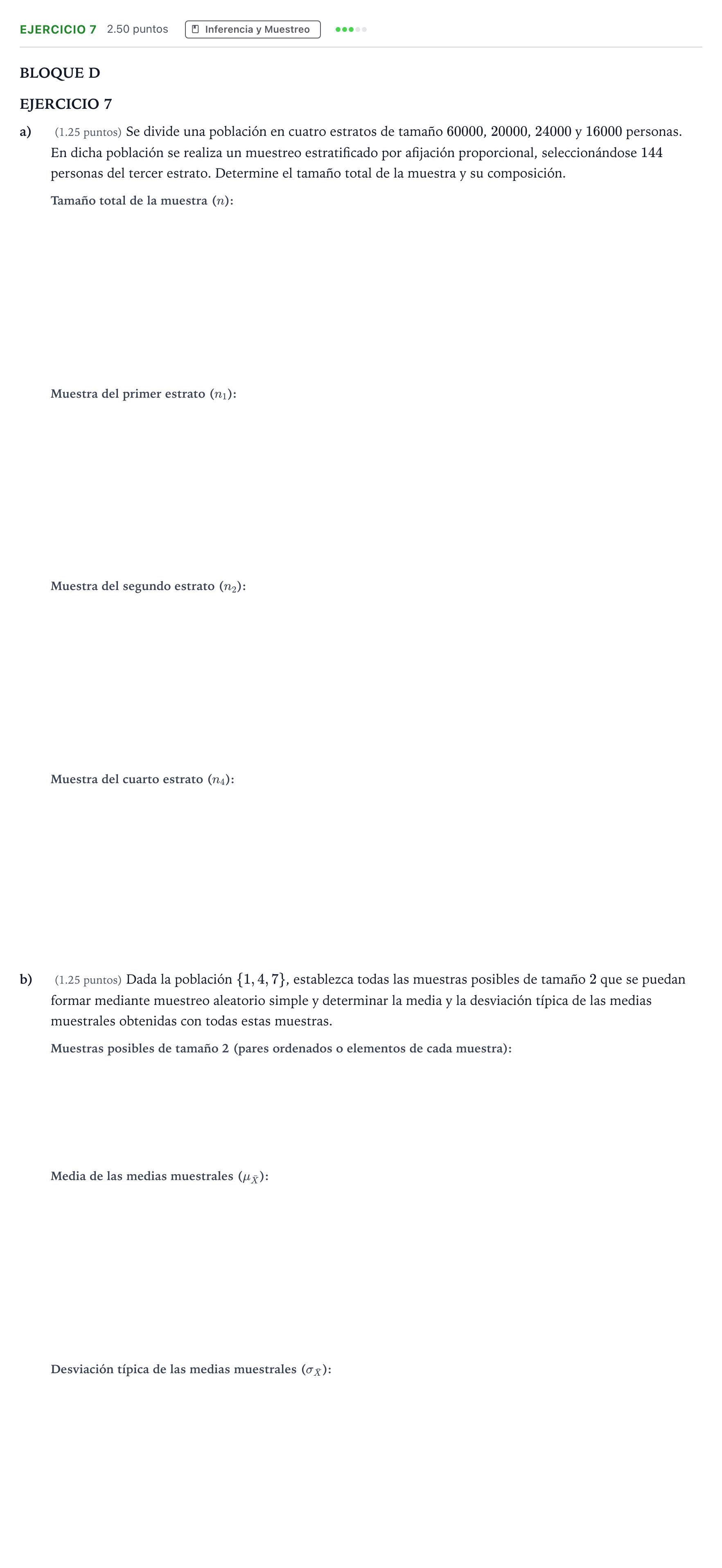 Enunciado: Ejercicio 7 · Matemáticas aplicadas a las Ciencias Sociales II PAU Andalucía Extraordinaria Reserva 2022