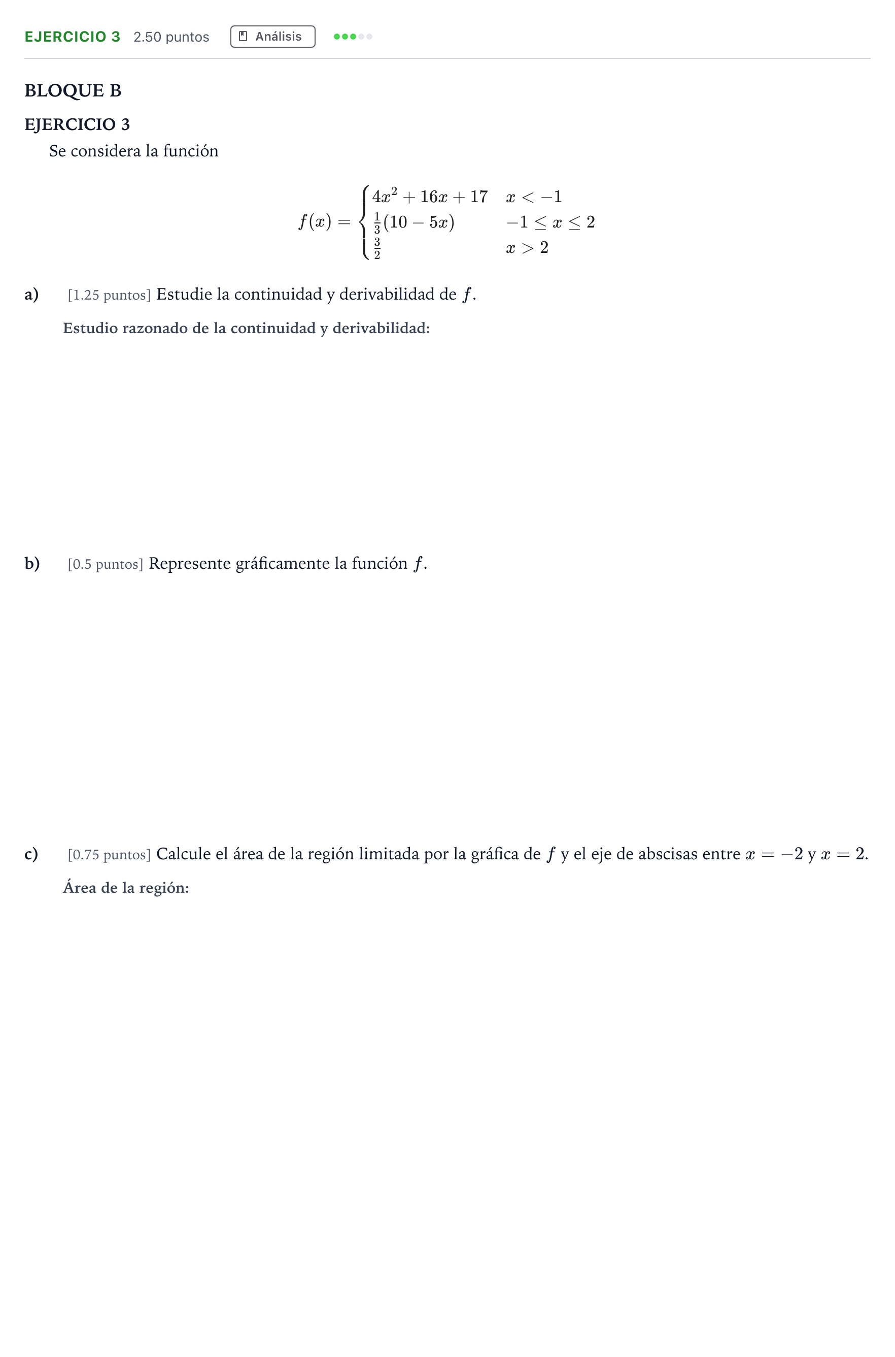Enunciado: Ejercicio 3 · Matemáticas aplicadas a las Ciencias Sociales II PAU Andalucía Ordinaria Reserva 2022