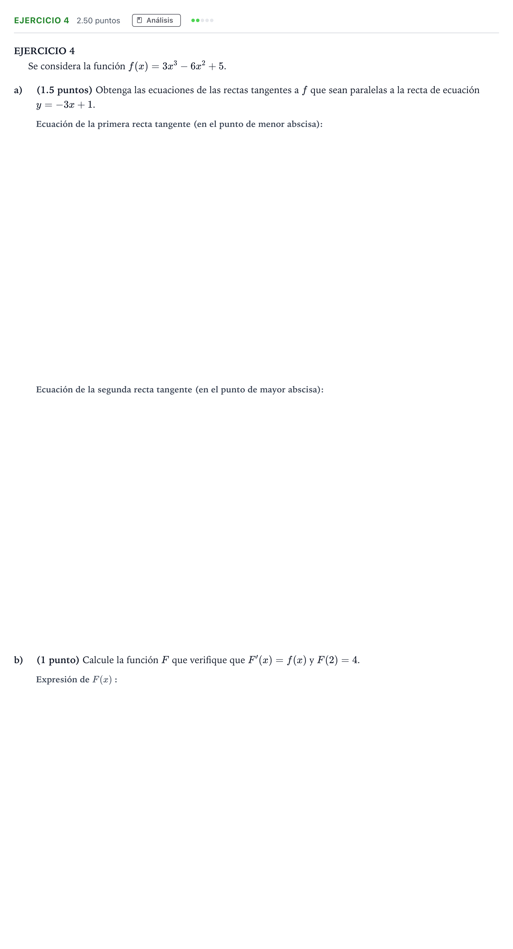 Enunciado: Ejercicio 4 · Matemáticas aplicadas a las Ciencias Sociales II PAU Andalucía Ordinaria Reserva 2022