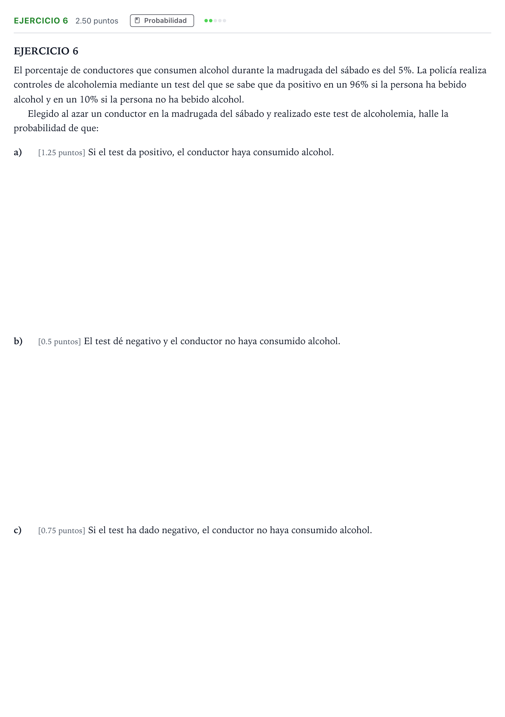 Enunciado: Ejercicio 6 · Matemáticas aplicadas a las Ciencias Sociales II PAU Andalucía Ordinaria Reserva 2022