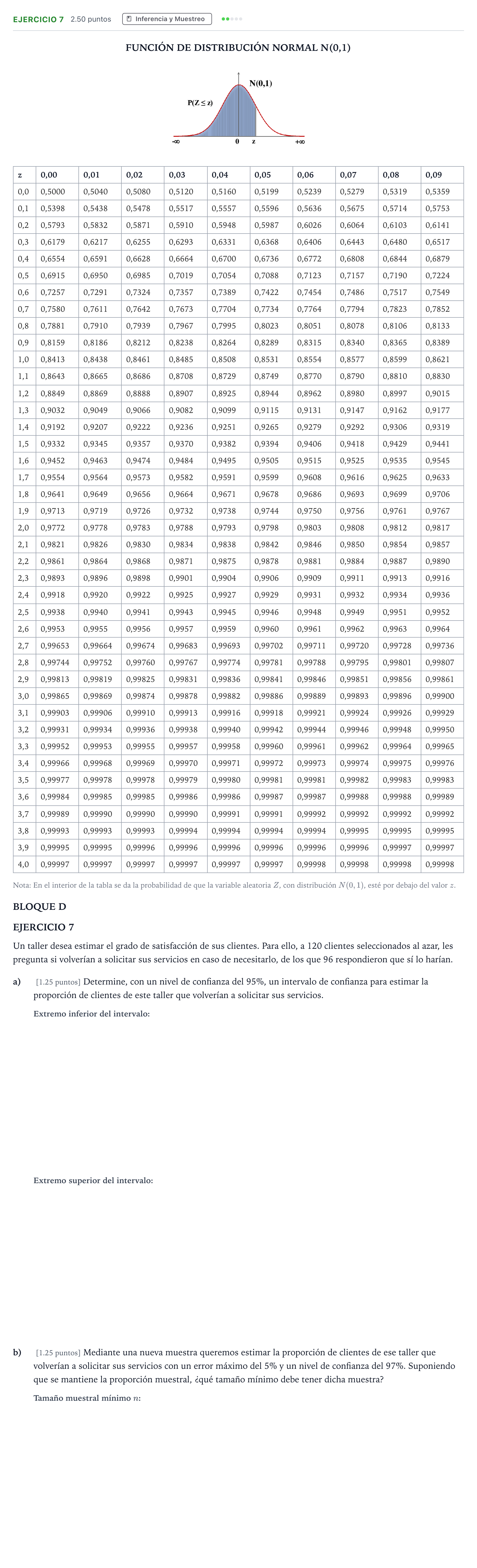Enunciado: Ejercicio 7 · Matemáticas aplicadas a las Ciencias Sociales II PAU Andalucía Ordinaria Reserva 2022