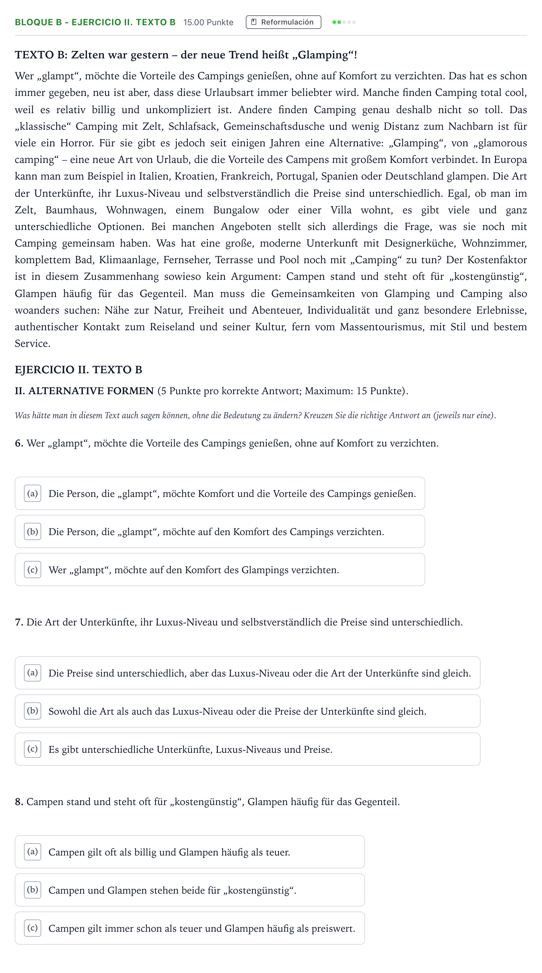 Enunciado: Bloque B - Ejercicio II. Texto B · Alemán PAU Andalucía Ordinaria Titular (Acceso) 2023
