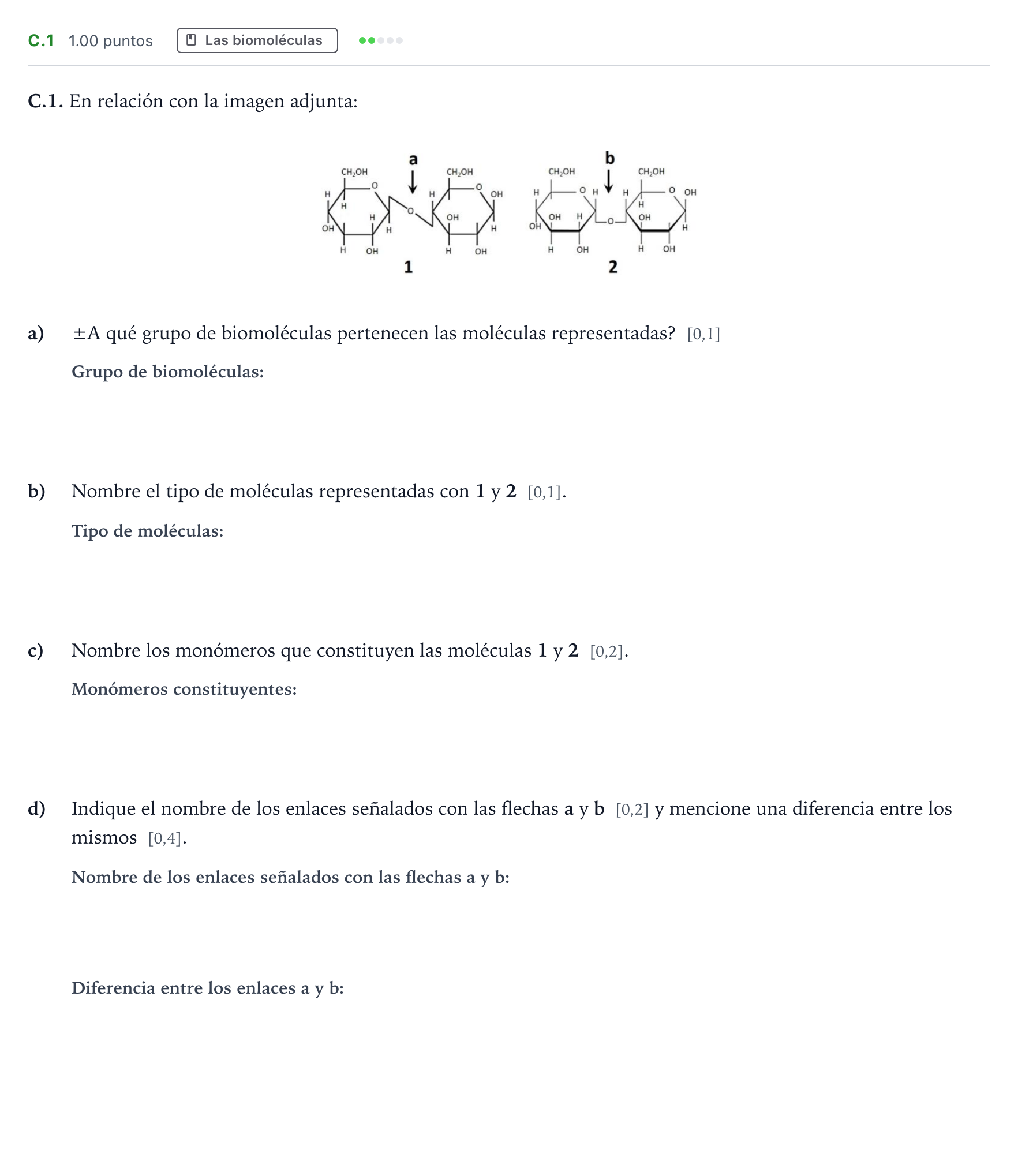 Enunciado: Ejercicio C.1 · Biología PAU Andalucía Extraordinaria Suplente 2023