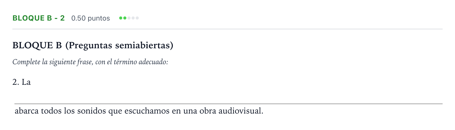Enunciado: Bloque B - 2 · Cultura Audiovisual II PAU Andalucía Extraordinaria Reserva 2023