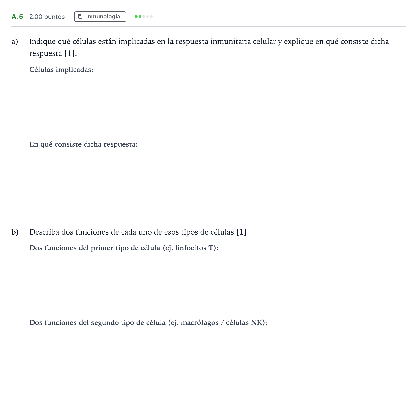 Enunciado: Ejercicio A.5 · Biología PAU Andalucía Ordinaria Suplente 2023