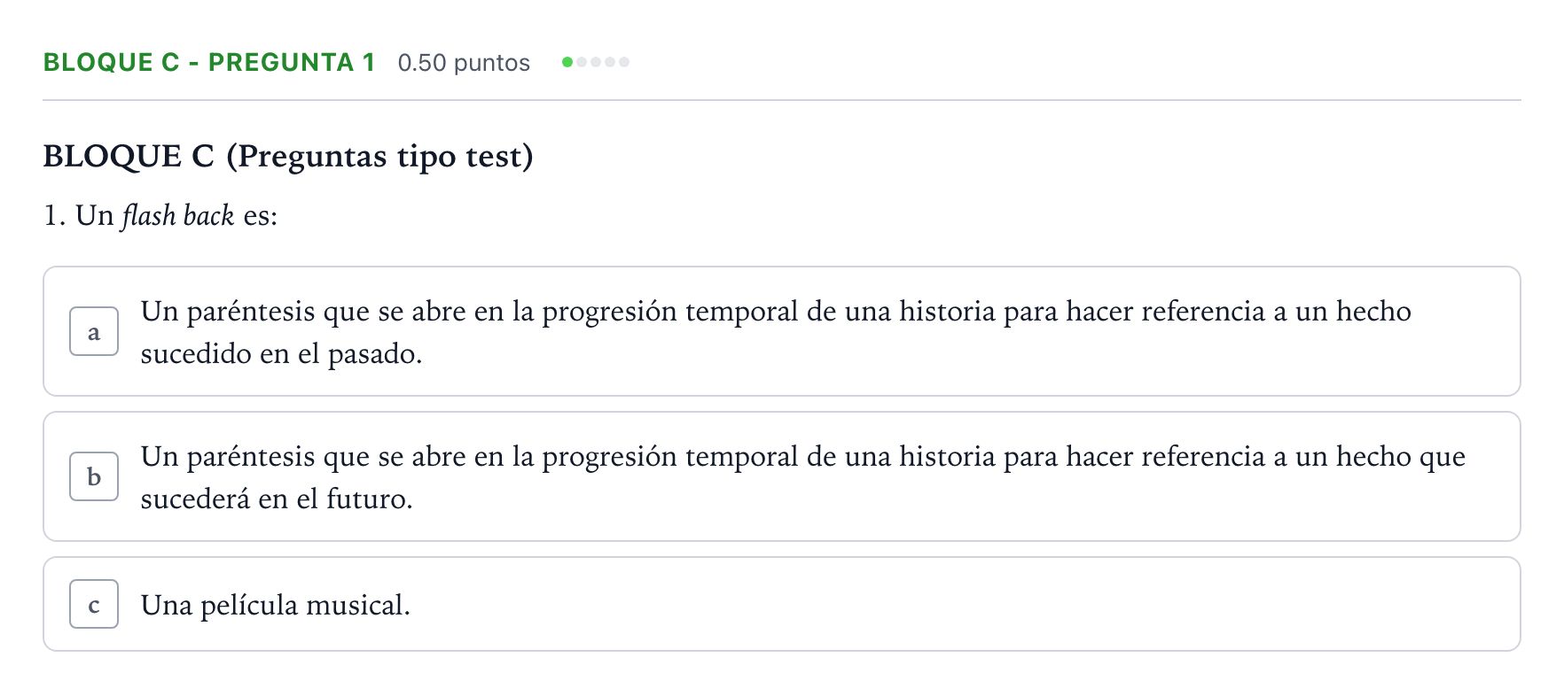 Enunciado: Bloque C - Pregunta 1 · Cultura Audiovisual II PAU Andalucía Extraordinaria Suplente 2023