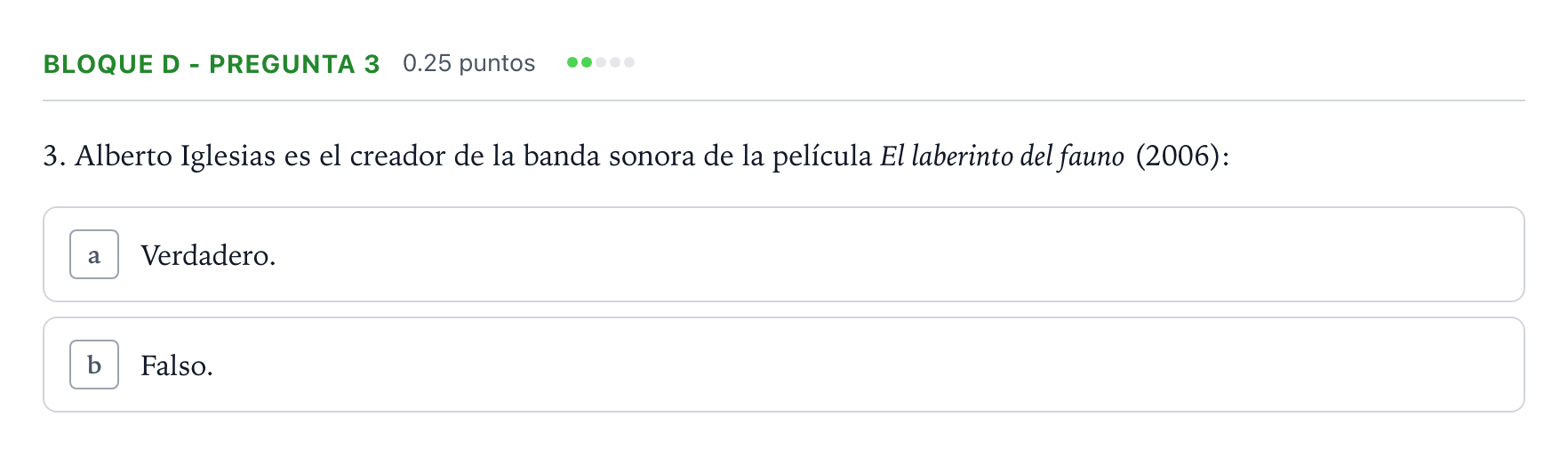 Enunciado: Bloque D - Pregunta 3 · Cultura Audiovisual II PAU Andalucía Extraordinaria Suplente 2023