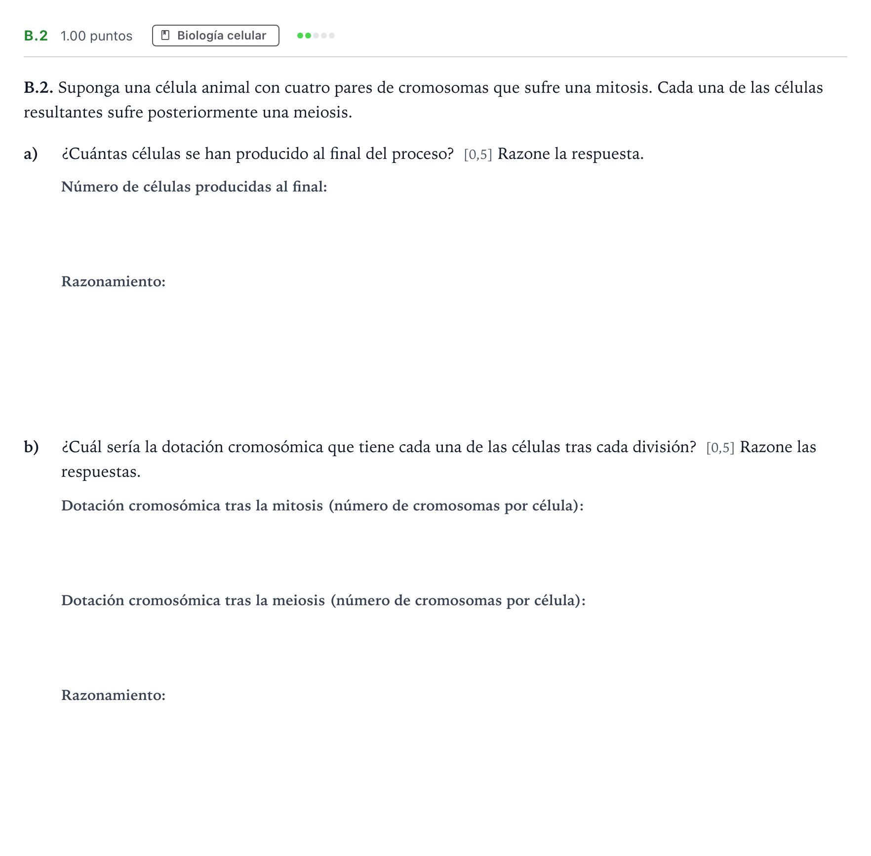 Enunciado: Ejercicio B.2 · Biología PAU Andalucía Ordinaria Titular 2023