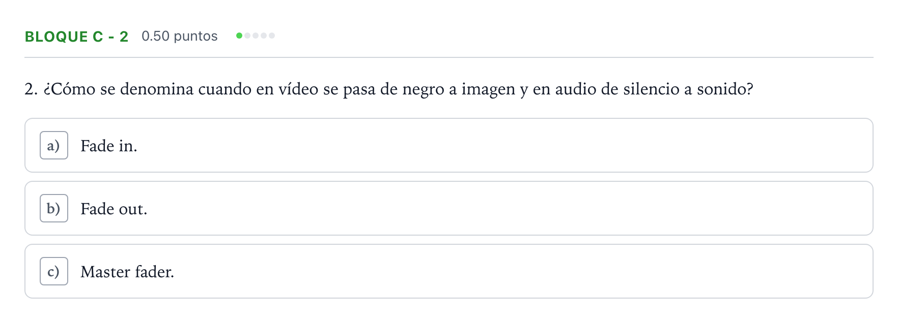 Enunciado: Bloque C - 2 · Cultura Audiovisual II PAU Andalucía Ordinaria Suplente 2023