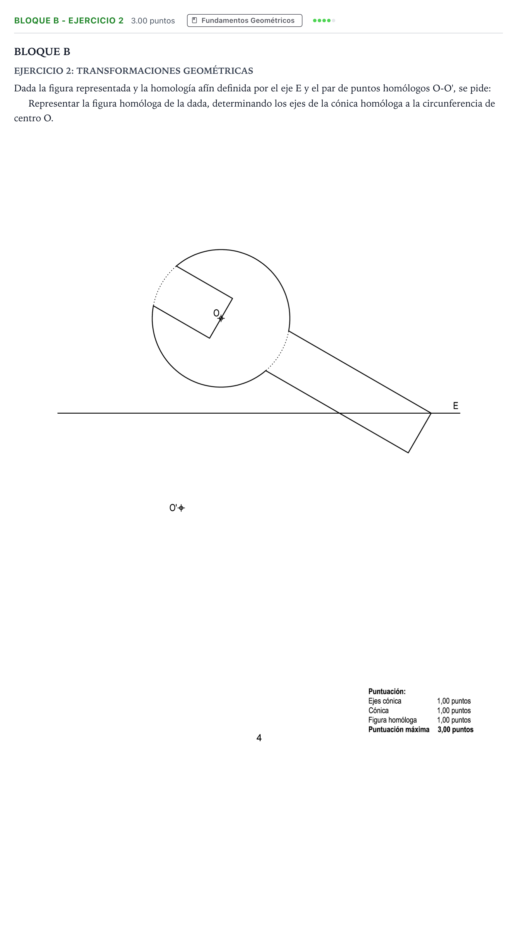 Enunciado: Bloque B - Ejercicio 2 · Dibujo técnico II PAU Andalucía Ordinaria Suplente 2023