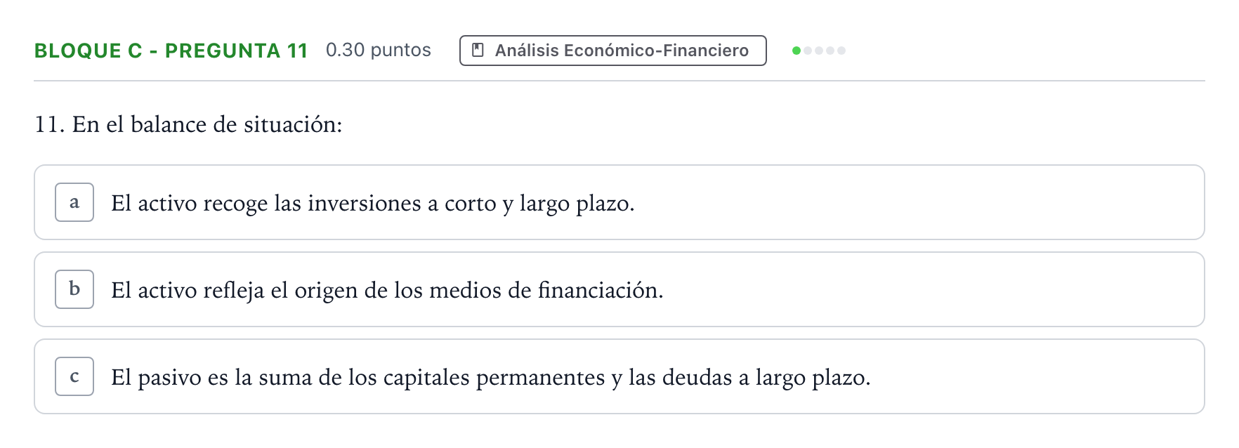 Enunciado: Bloque C - Pregunta 11 · Economía de la Empresa PAU Andalucía Extraordinaria Reserva 2023