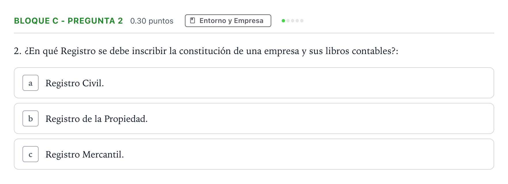 Enunciado: Bloque C - Pregunta 2 · Economía de la Empresa PAU Andalucía Extraordinaria Reserva 2023