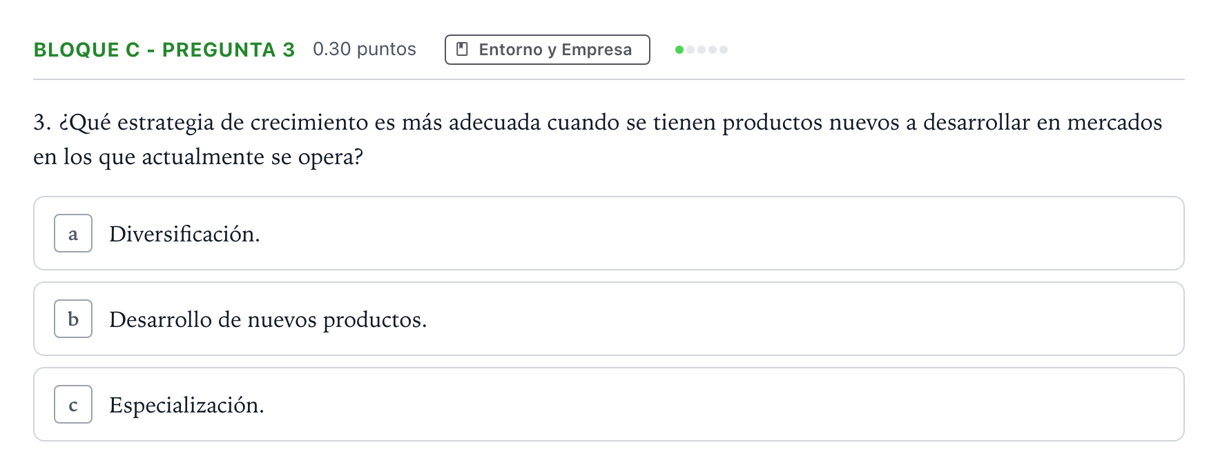 Enunciado: Bloque C - Pregunta 3 · Economía de la Empresa PAU Andalucía Extraordinaria Reserva 2023