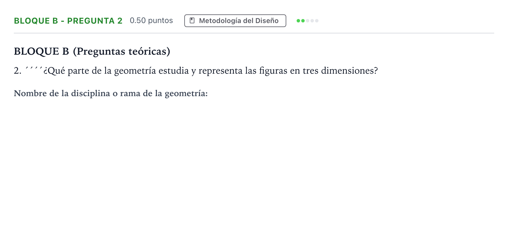 Enunciado: Bloque B - Pregunta 2 · Diseño PAU Andalucía Ordinaria Titular 2023