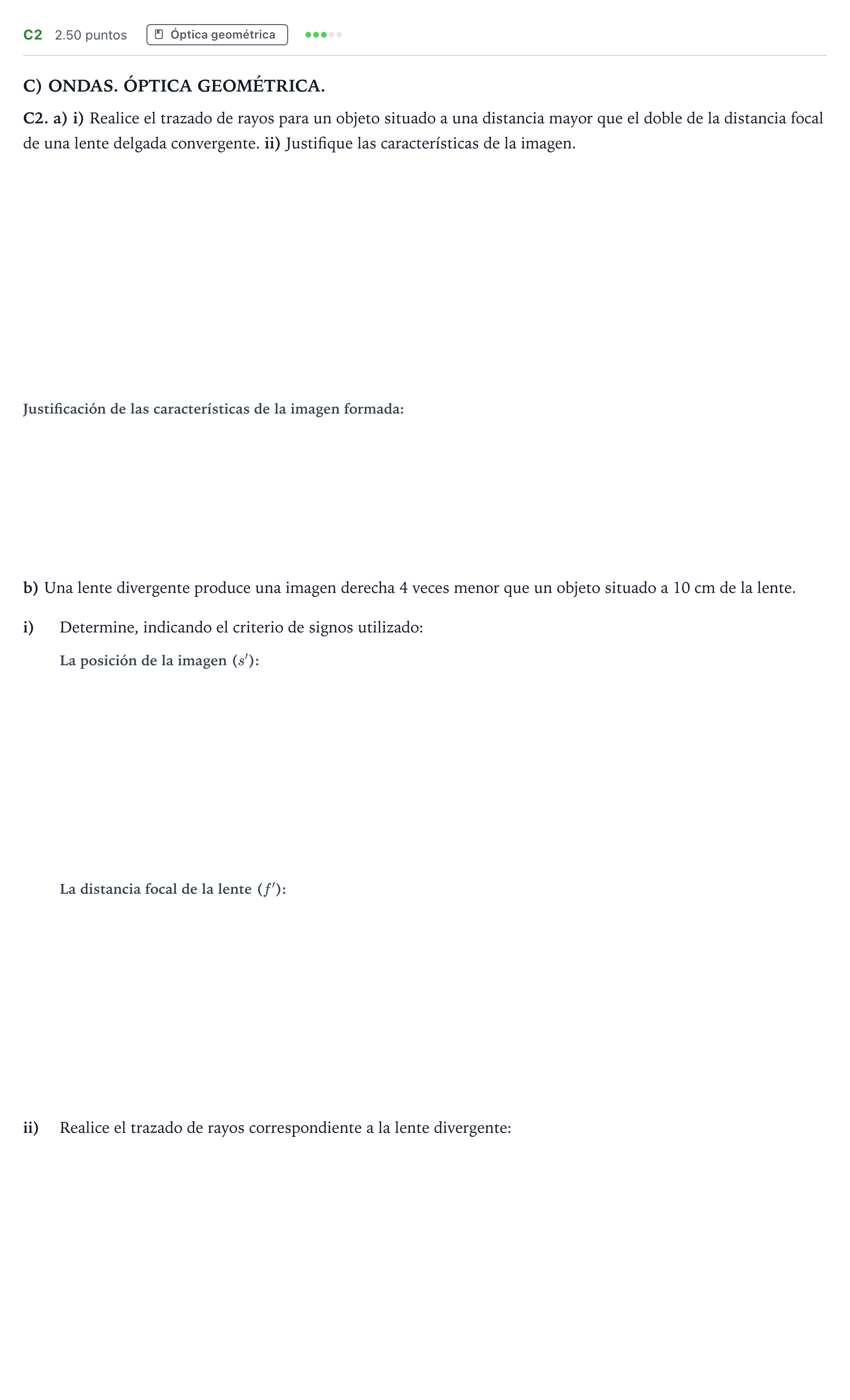 Enunciado: Ejercicio C2 · Física PAU Andalucía Extraordinaria Suplente 2023
