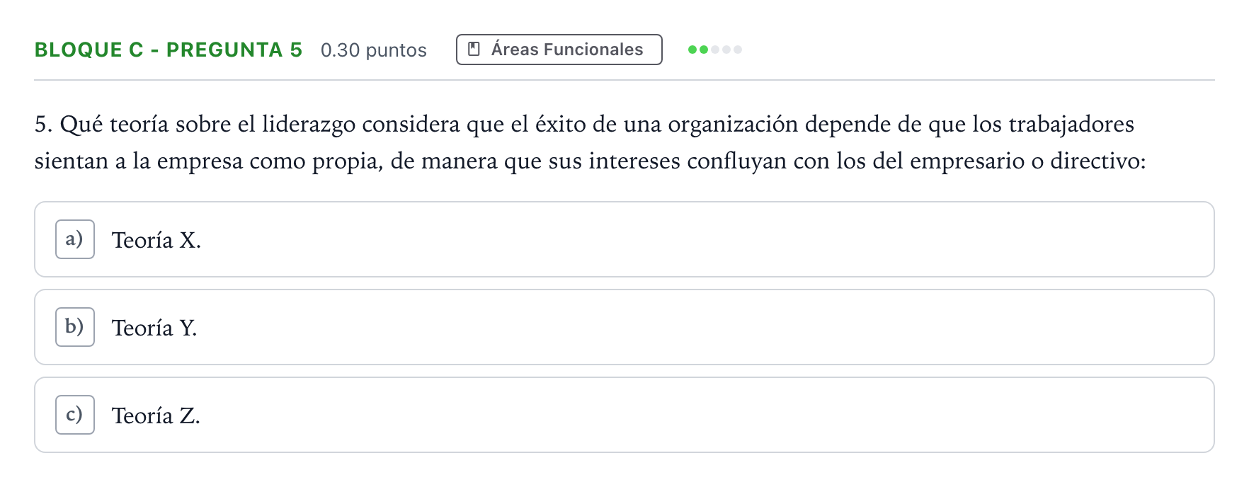 Enunciado: Bloque C - Pregunta 5 · Economía de la Empresa PAU Andalucía Ordinaria Reserva 2023