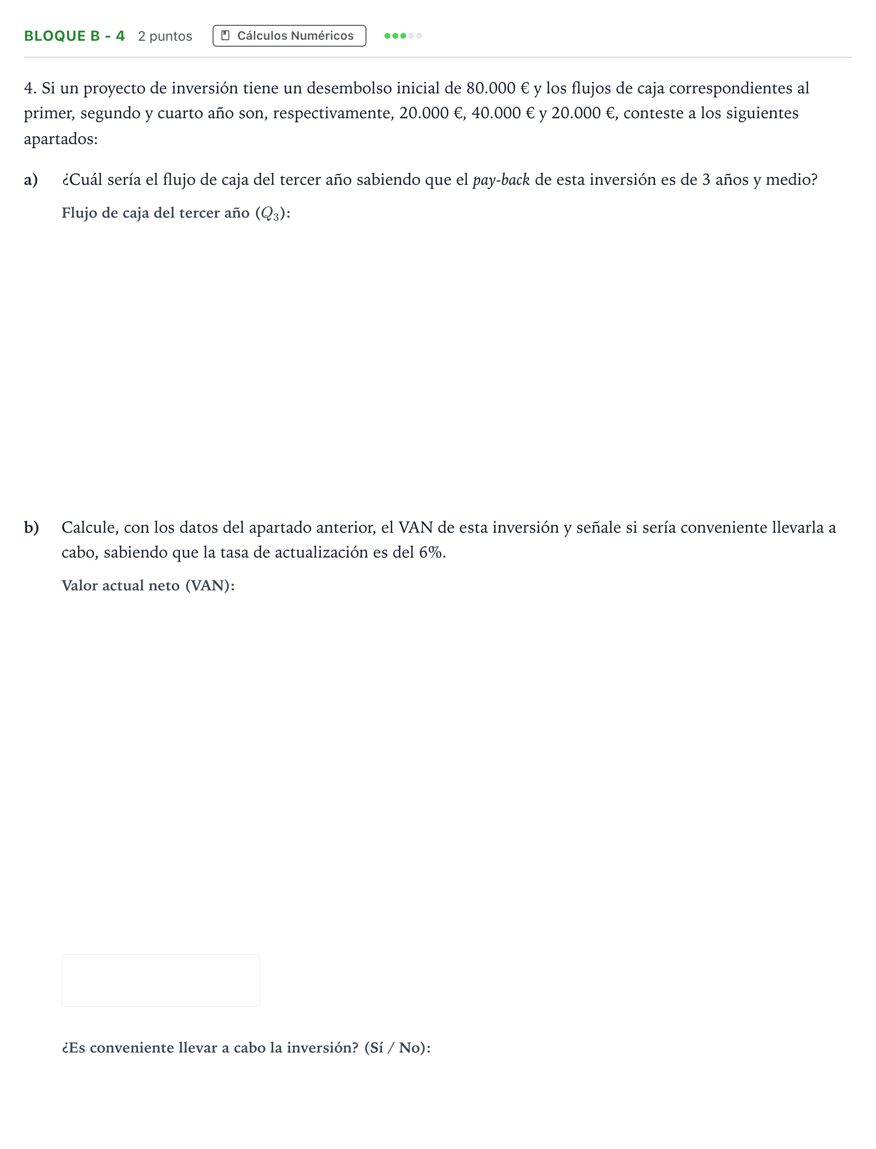 Enunciado: Bloque B - 4 · Economía de la Empresa PAU Andalucía Ordinaria Suplente 2023