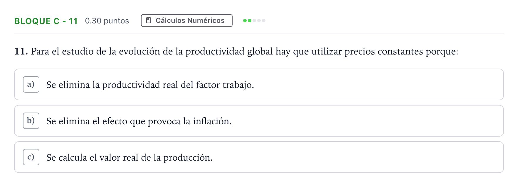 Enunciado: Bloque C - 11 · Economía de la Empresa PAU Andalucía Ordinaria Suplente 2023