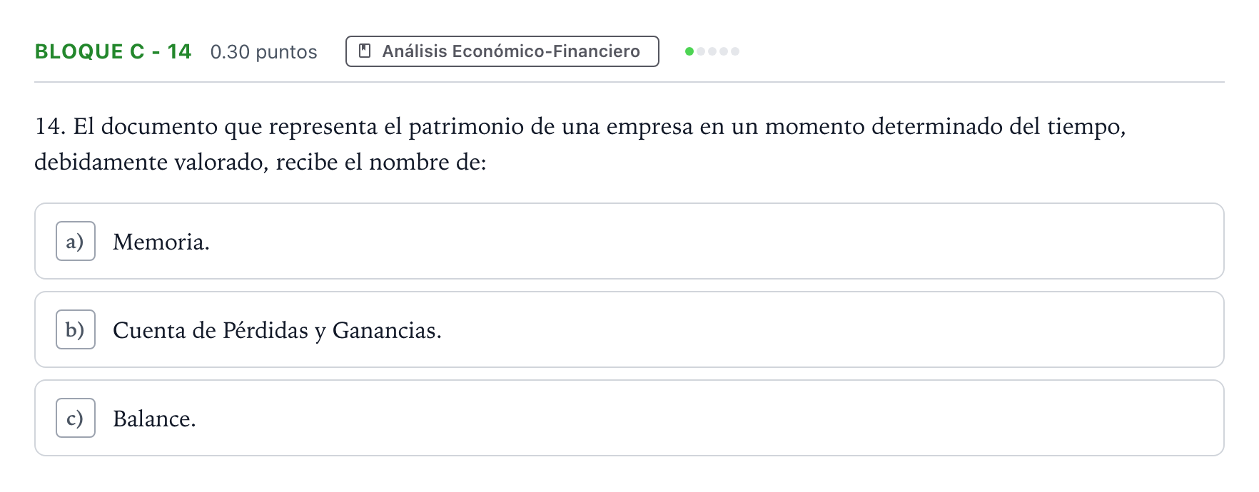 Enunciado: Bloque C - 14 · Economía de la Empresa PAU Andalucía Ordinaria Suplente 2023