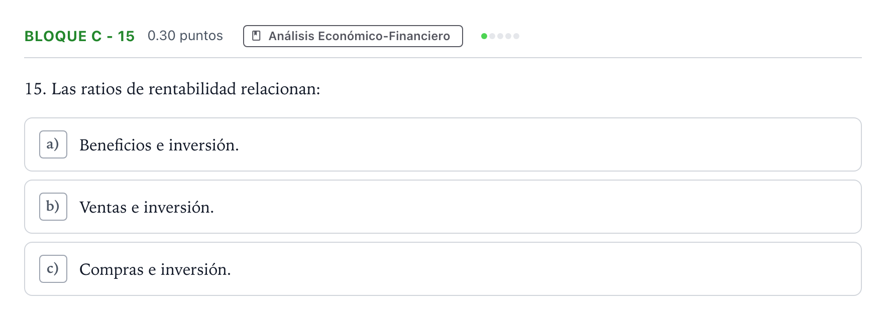 Enunciado: Bloque C - 15 · Economía de la Empresa PAU Andalucía Ordinaria Suplente 2023