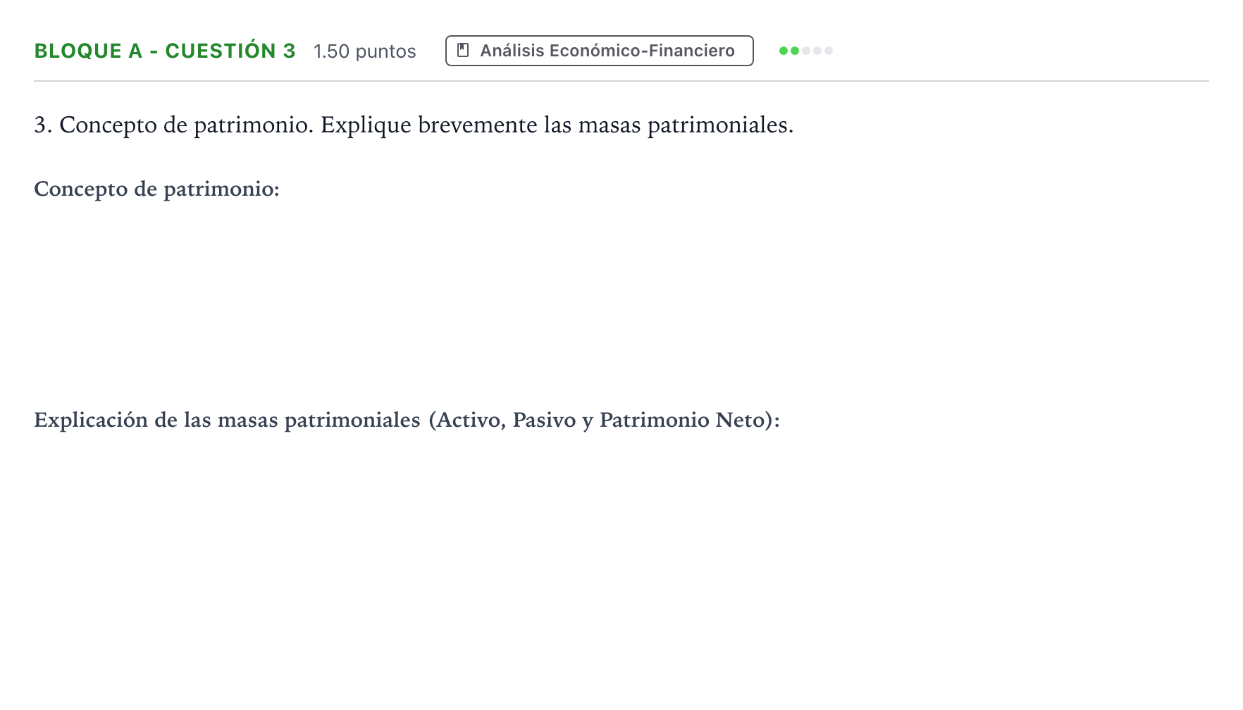 Enunciado: Bloque A - Cuestión 3 · Economía de la Empresa PAU Andalucía Ordinaria Titular 2023