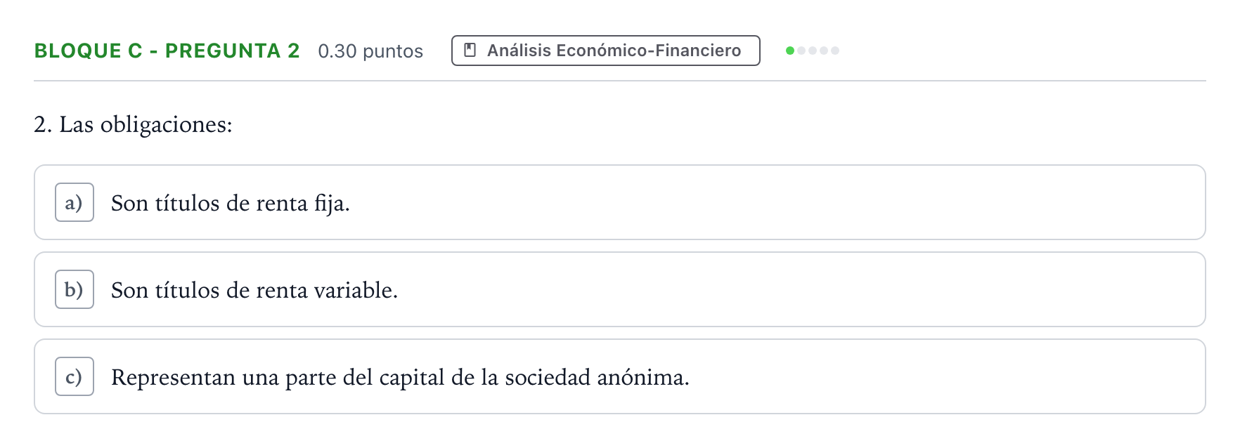 Enunciado: Bloque C - Pregunta 2 · Economía de la Empresa PAU Andalucía Ordinaria Titular 2023