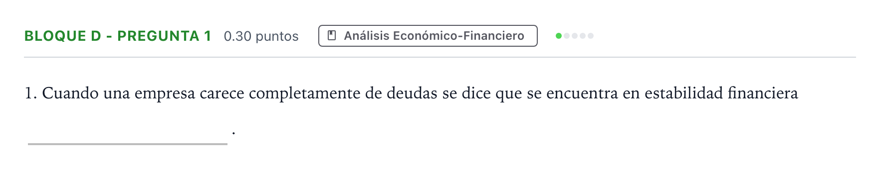 Enunciado: Bloque D - Pregunta 1 · Economía de la Empresa PAU Andalucía Ordinaria Titular 2023