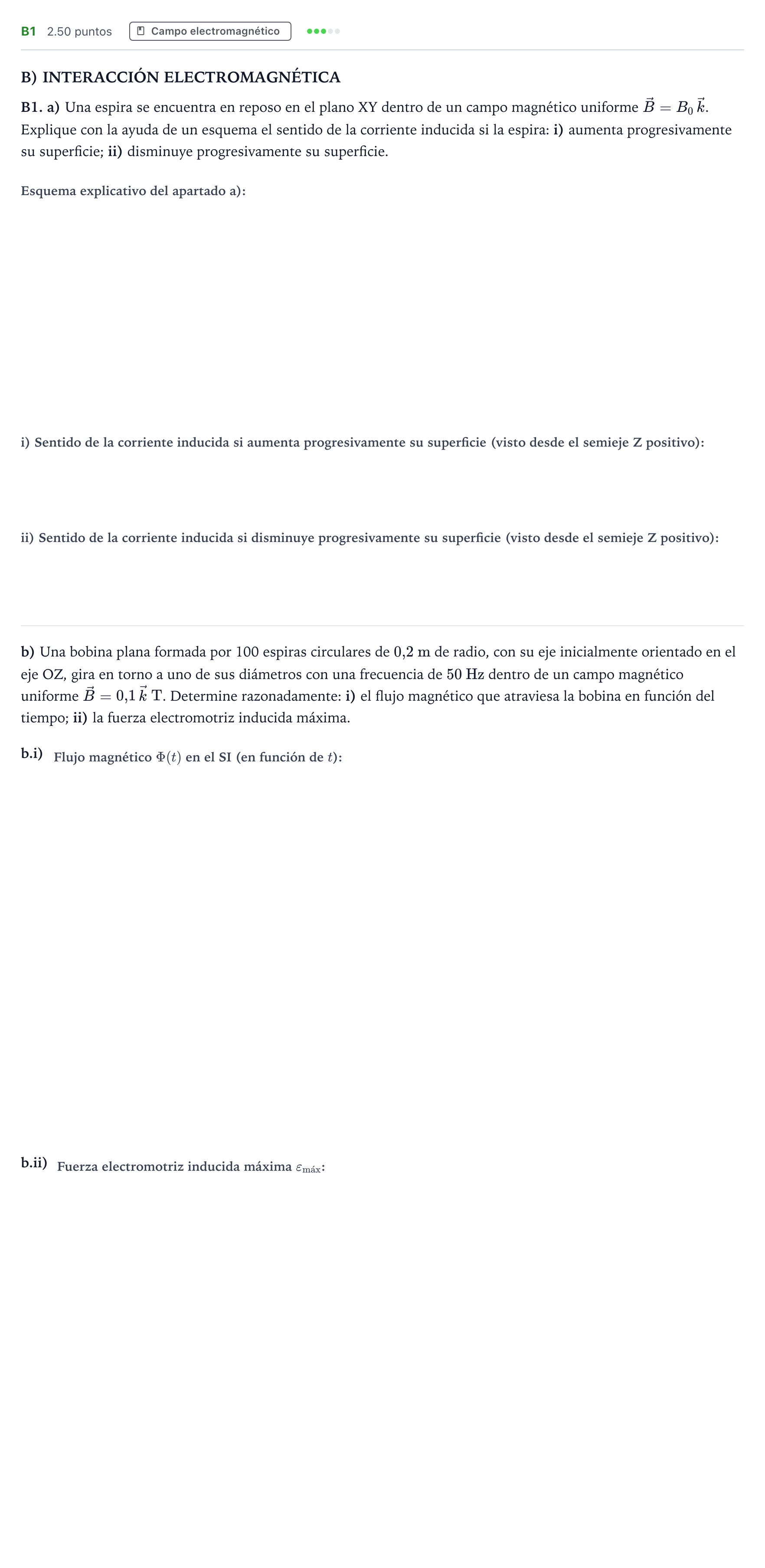 Enunciado: Ejercicio B1 · Física PAU Andalucía Ordinaria Reserva 2023