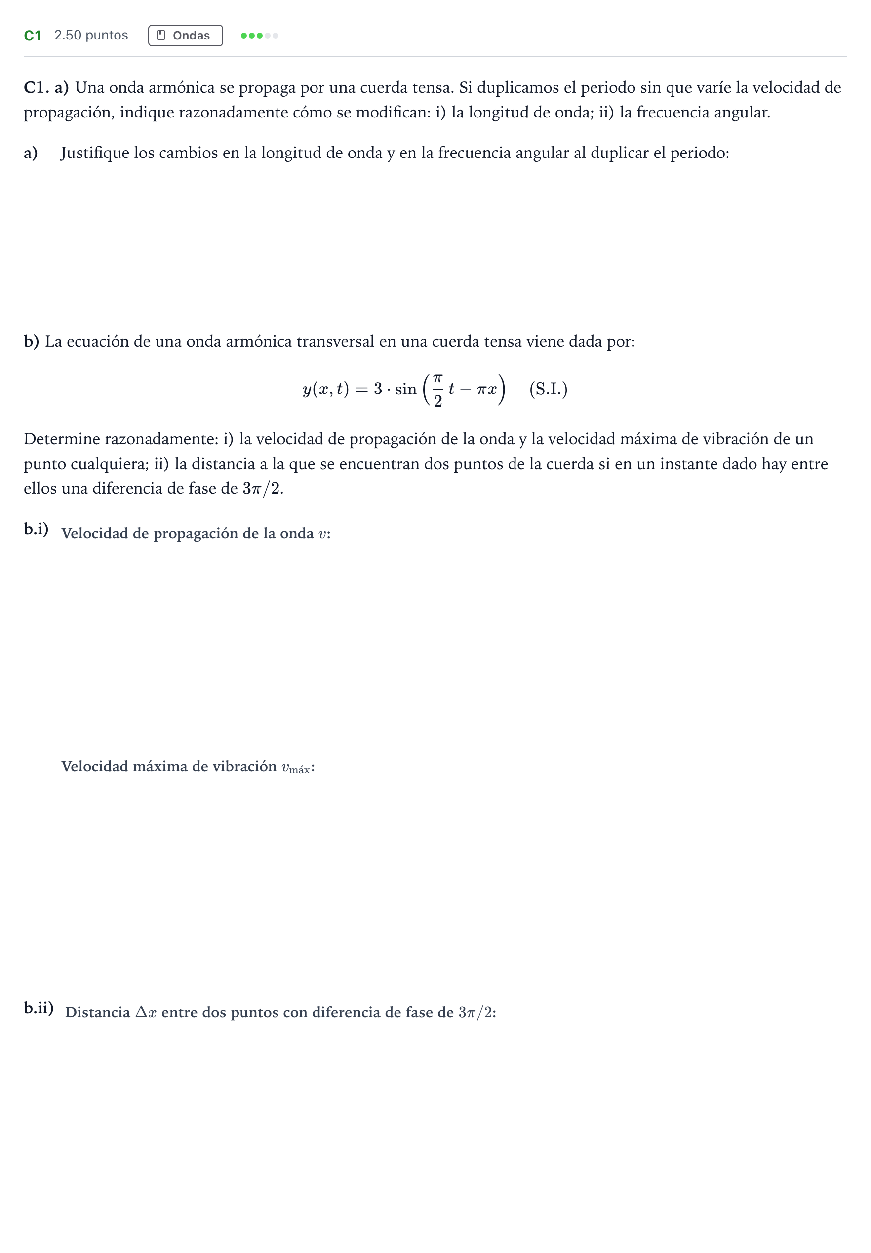 Enunciado: Ejercicio C1 · Física PAU Andalucía Ordinaria Reserva 2023