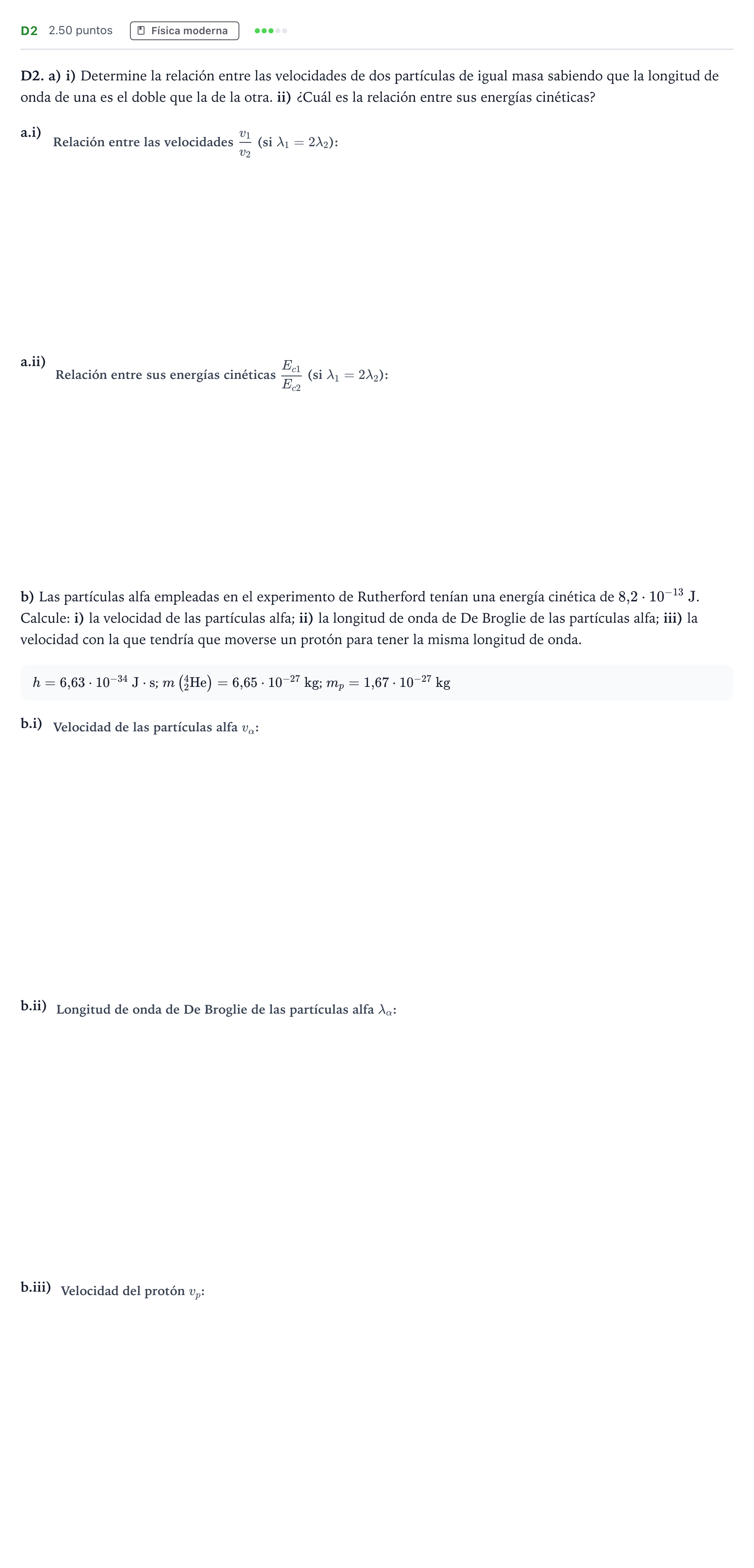 Enunciado: Ejercicio D2 · Física PAU Andalucía Ordinaria Suplente 2023