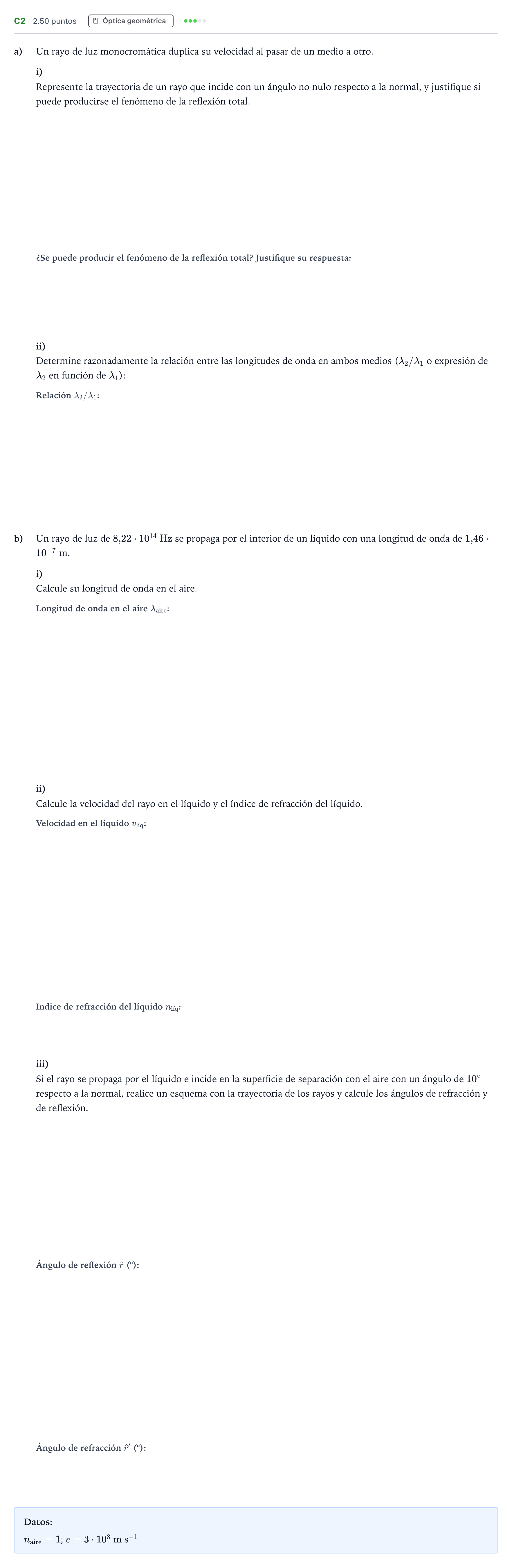 Enunciado: Ejercicio C2 · Física PAU Andalucía Ordinaria Titular 2023