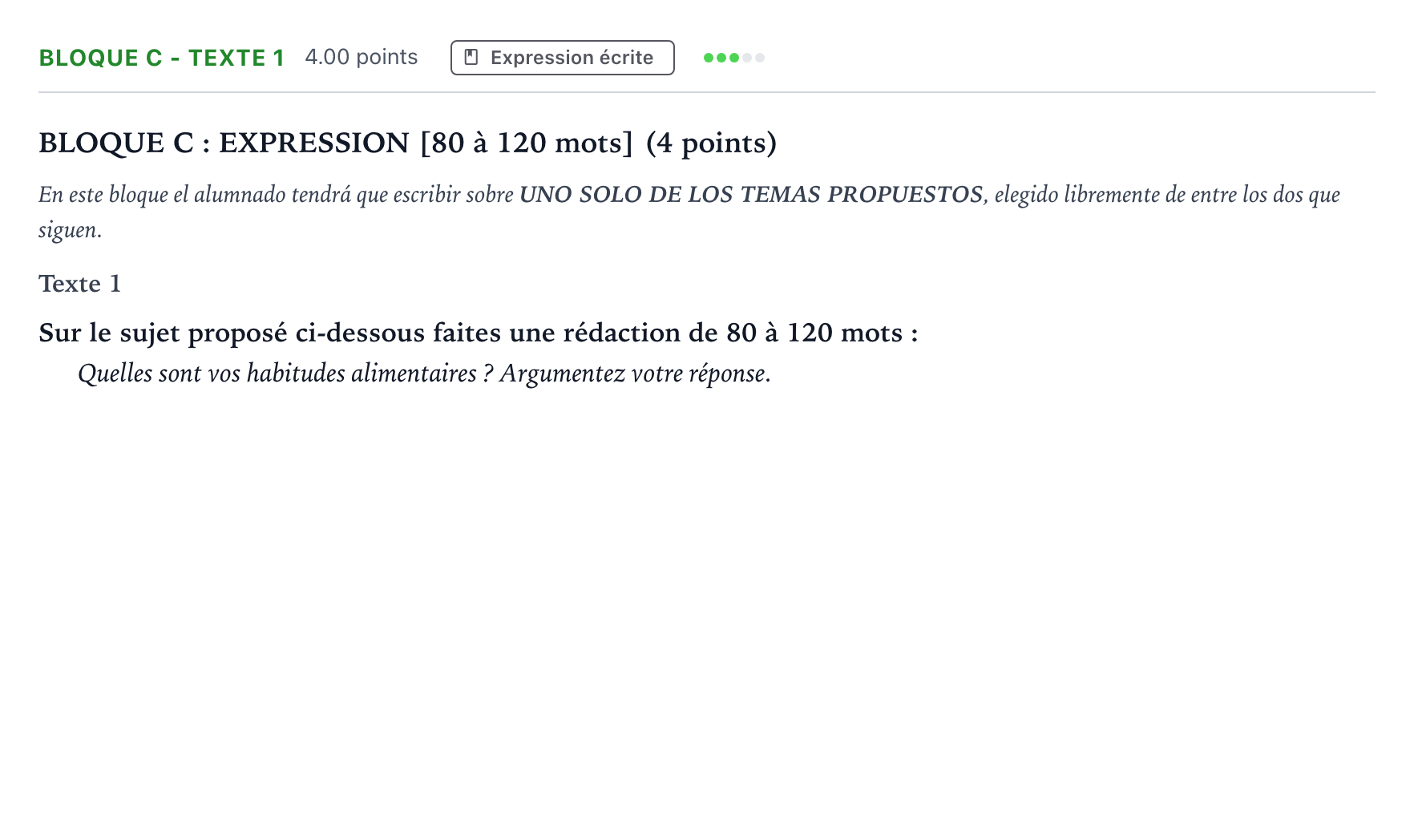 Enunciado: Bloque C - Texte 1 · Francés PAU Andalucía Ordinaria Suplente 2023