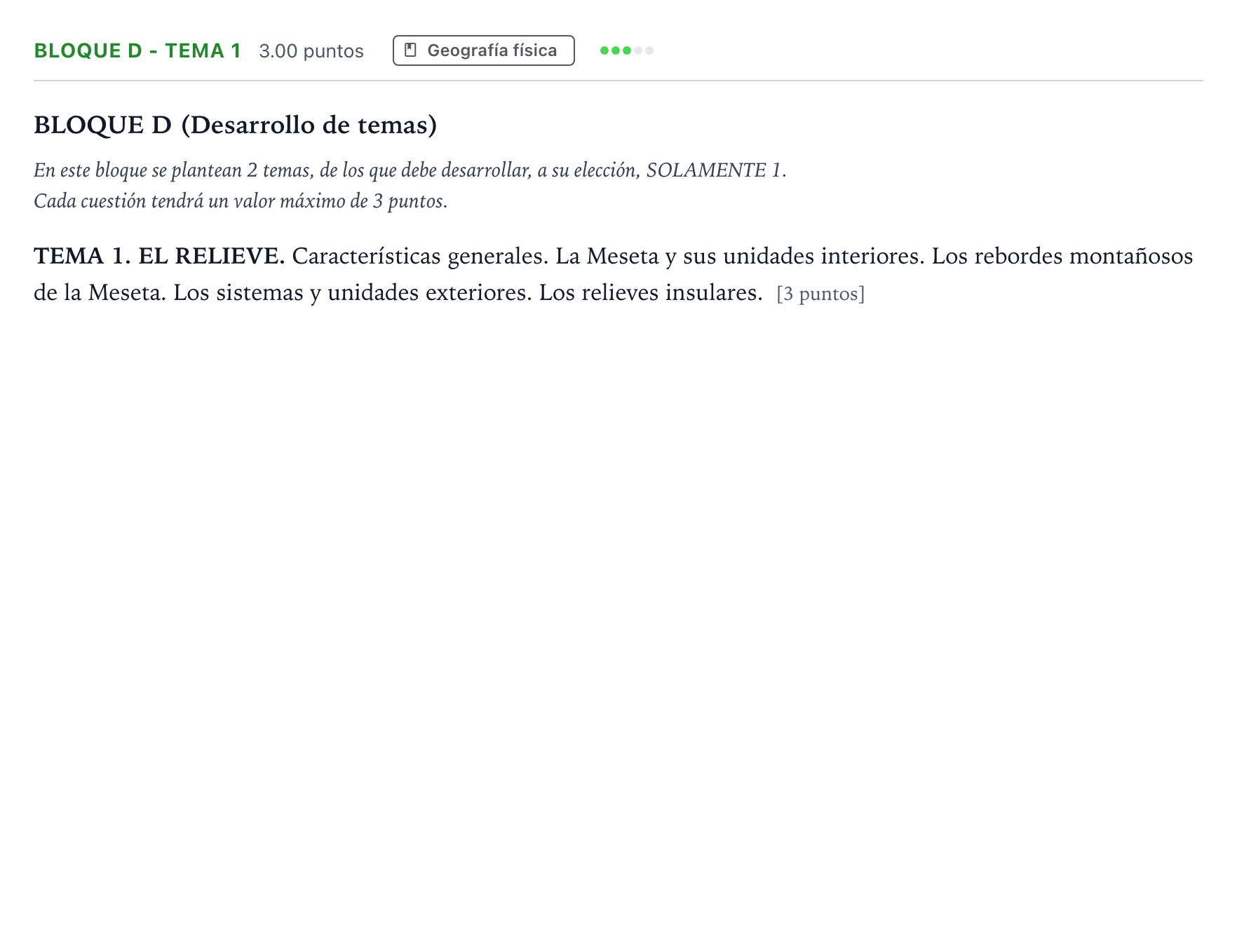 Enunciado: Bloque D - Tema 1 · Geografía PAU Andalucía Extraordinaria Suplente 2023