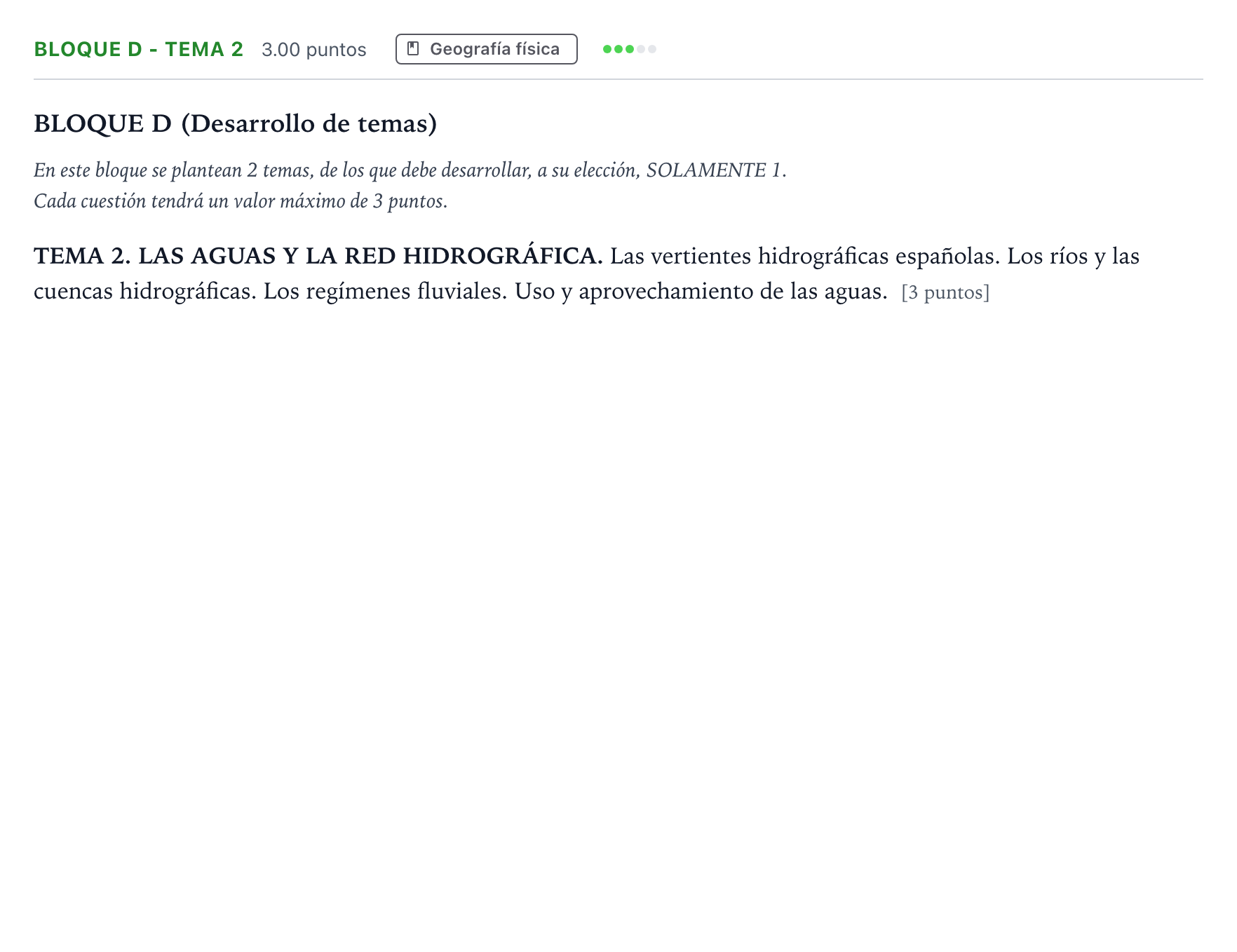Enunciado: Bloque D - Tema 2 · Geografía PAU Andalucía Extraordinaria Suplente 2023