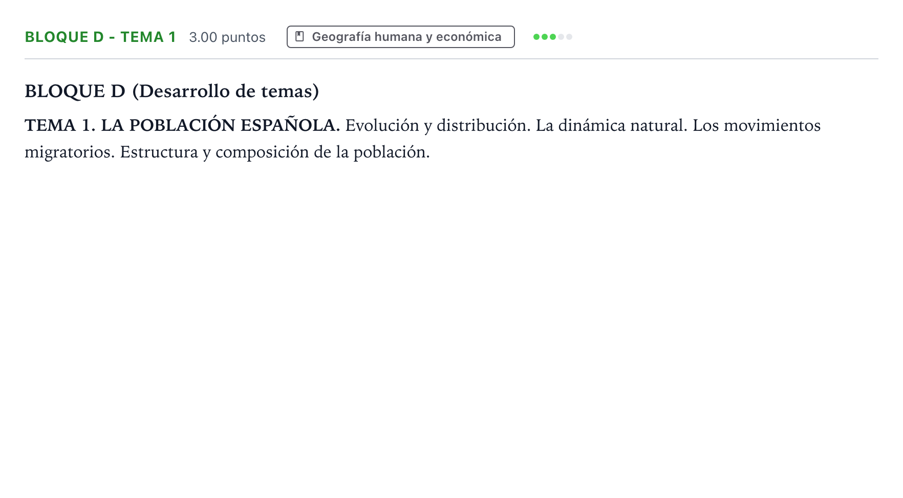 Enunciado: Bloque D - Tema 1 · Geografía PAU Andalucía Extraordinaria Titular 2023