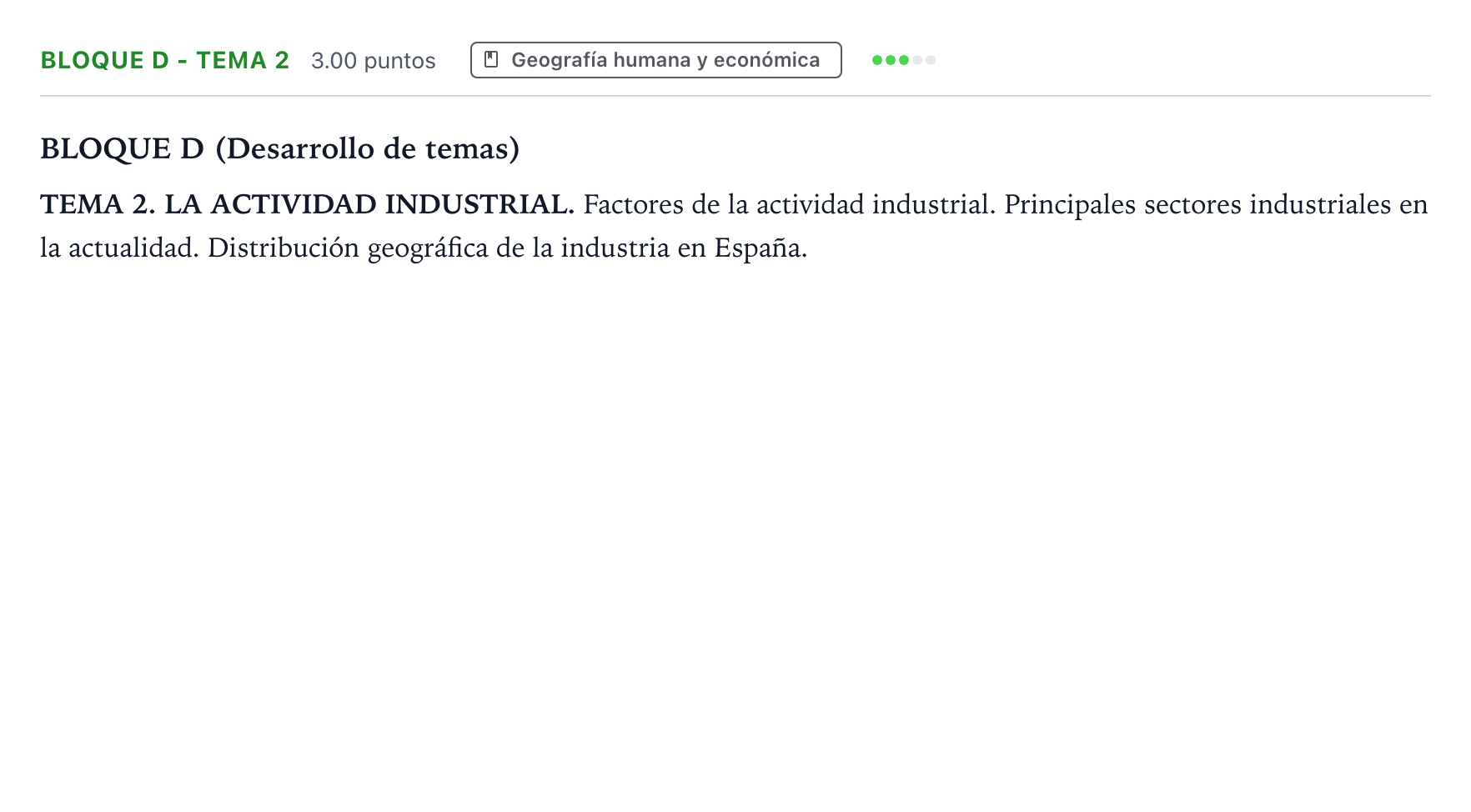 Enunciado: Bloque D - Tema 2 · Geografía PAU Andalucía Extraordinaria Titular 2023