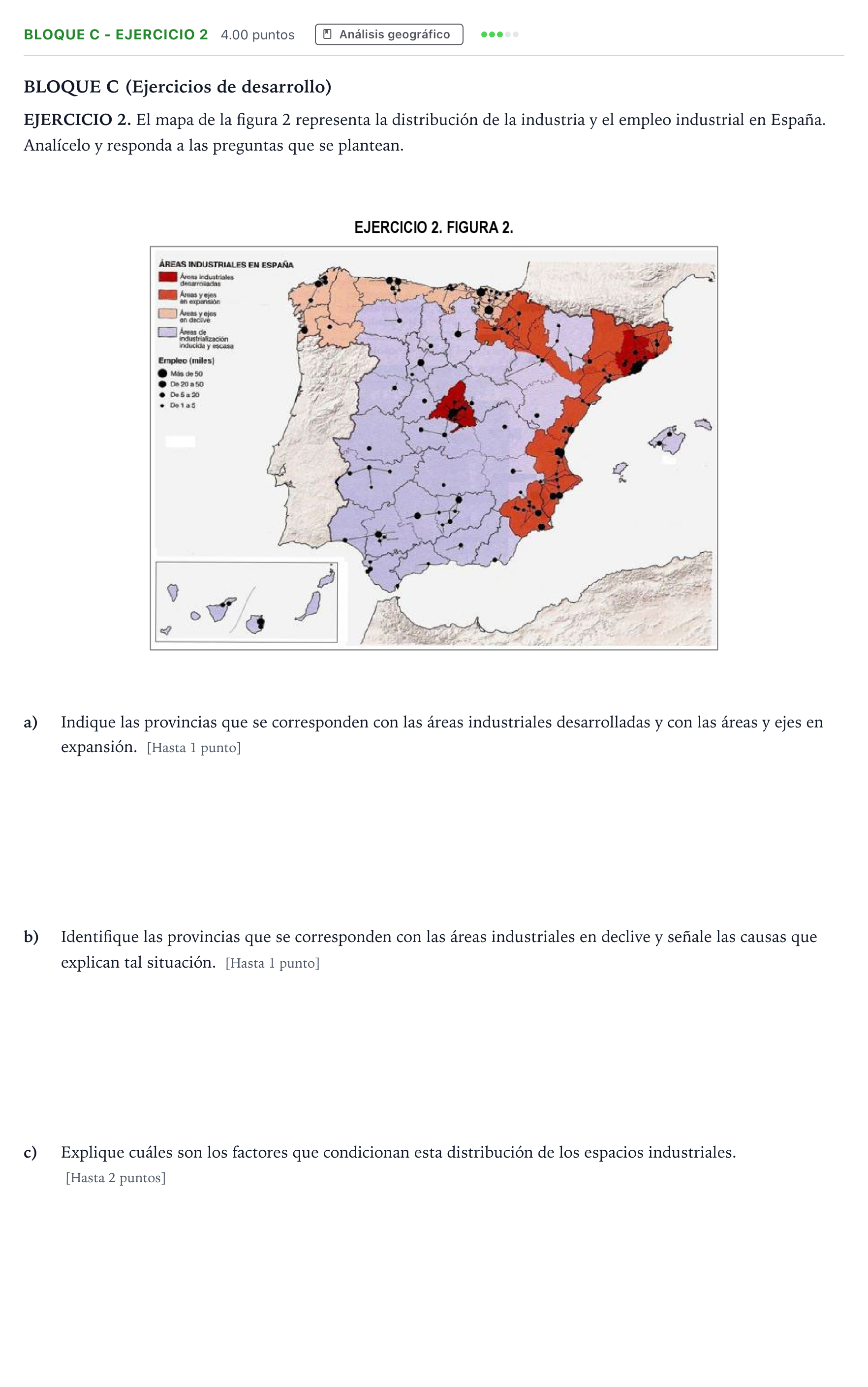 Enunciado: Bloque C - Ejercicio 2 · Geografía PAU Andalucía Ordinaria Reserva 2023