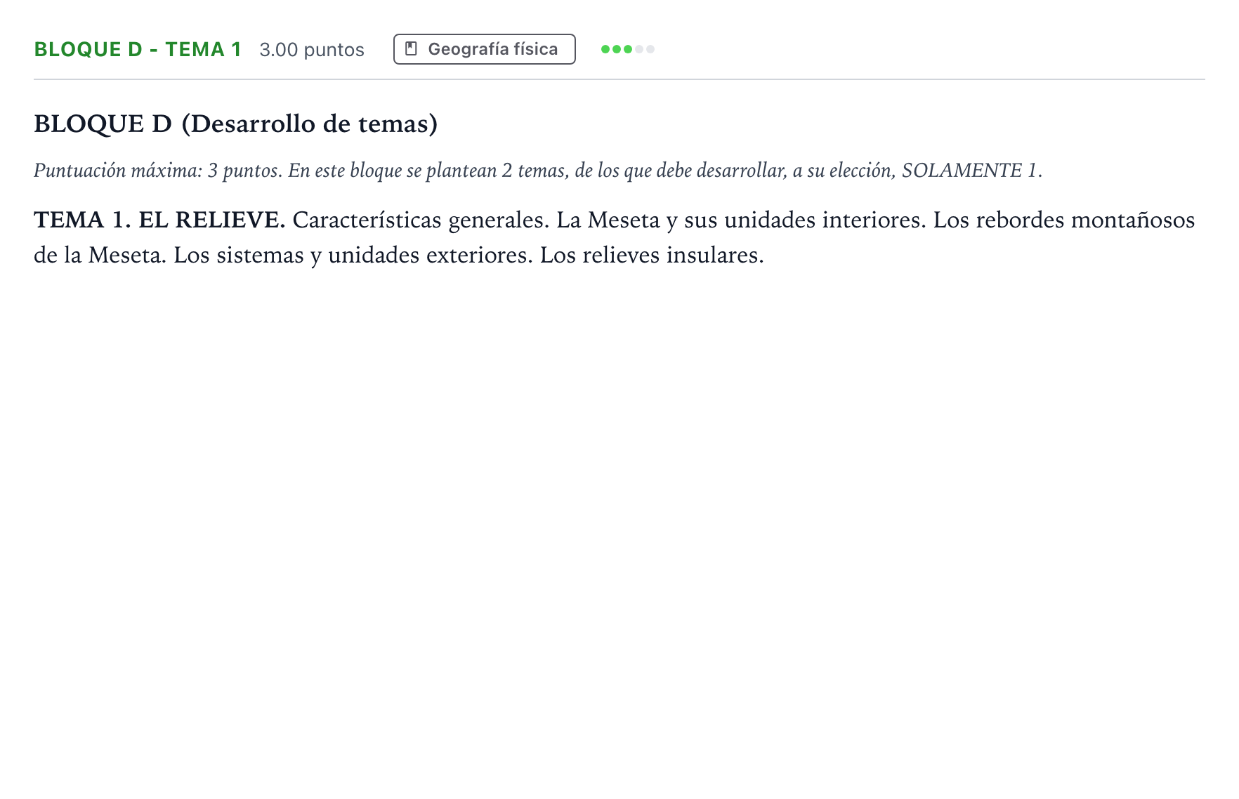 Enunciado: Bloque D - Tema 1 · Geografía PAU Andalucía Ordinaria Reserva 2023