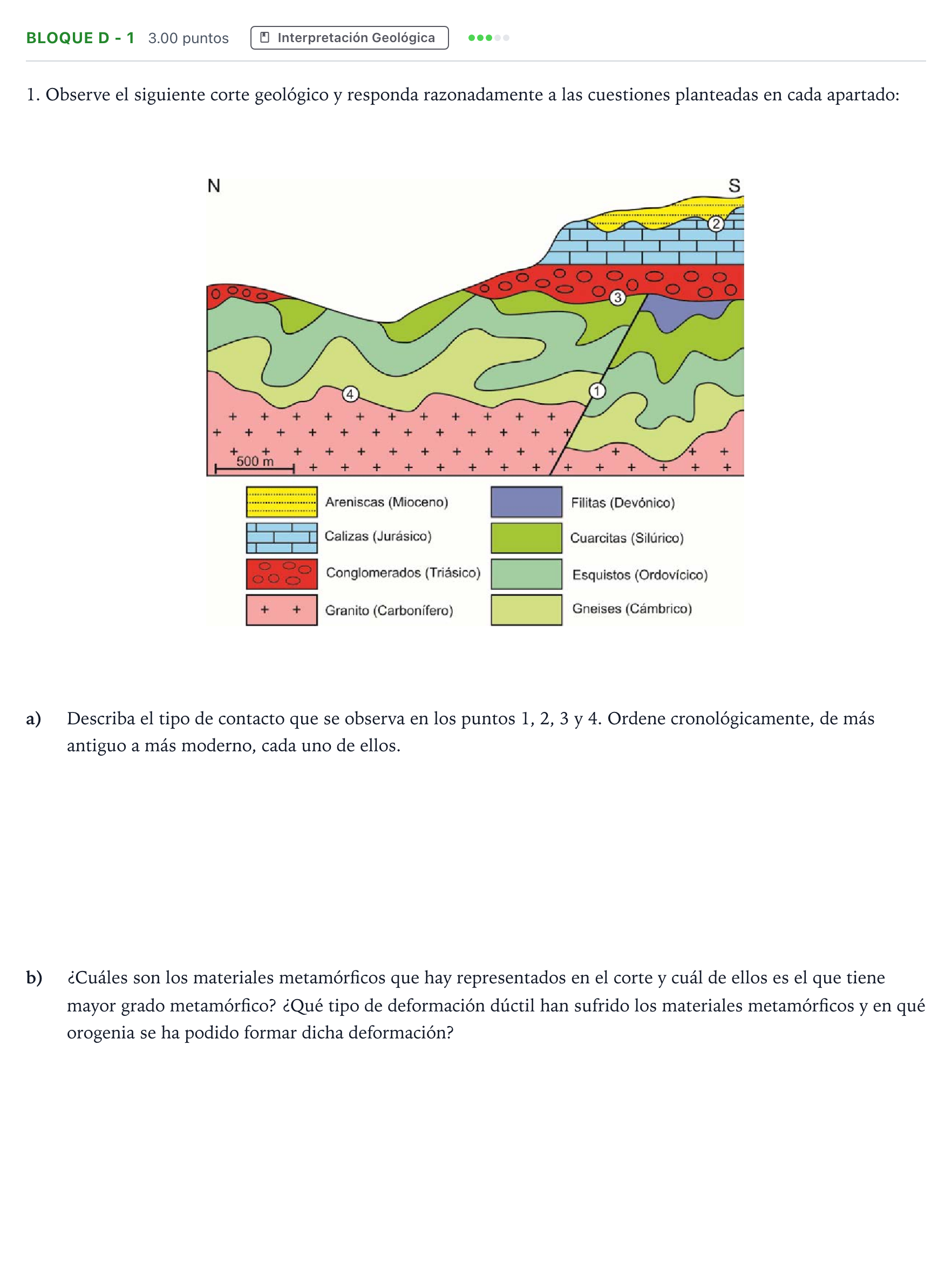 Enunciado: Bloque D - 1 · Geología PAU Andalucía Extraordinaria Reserva 2023