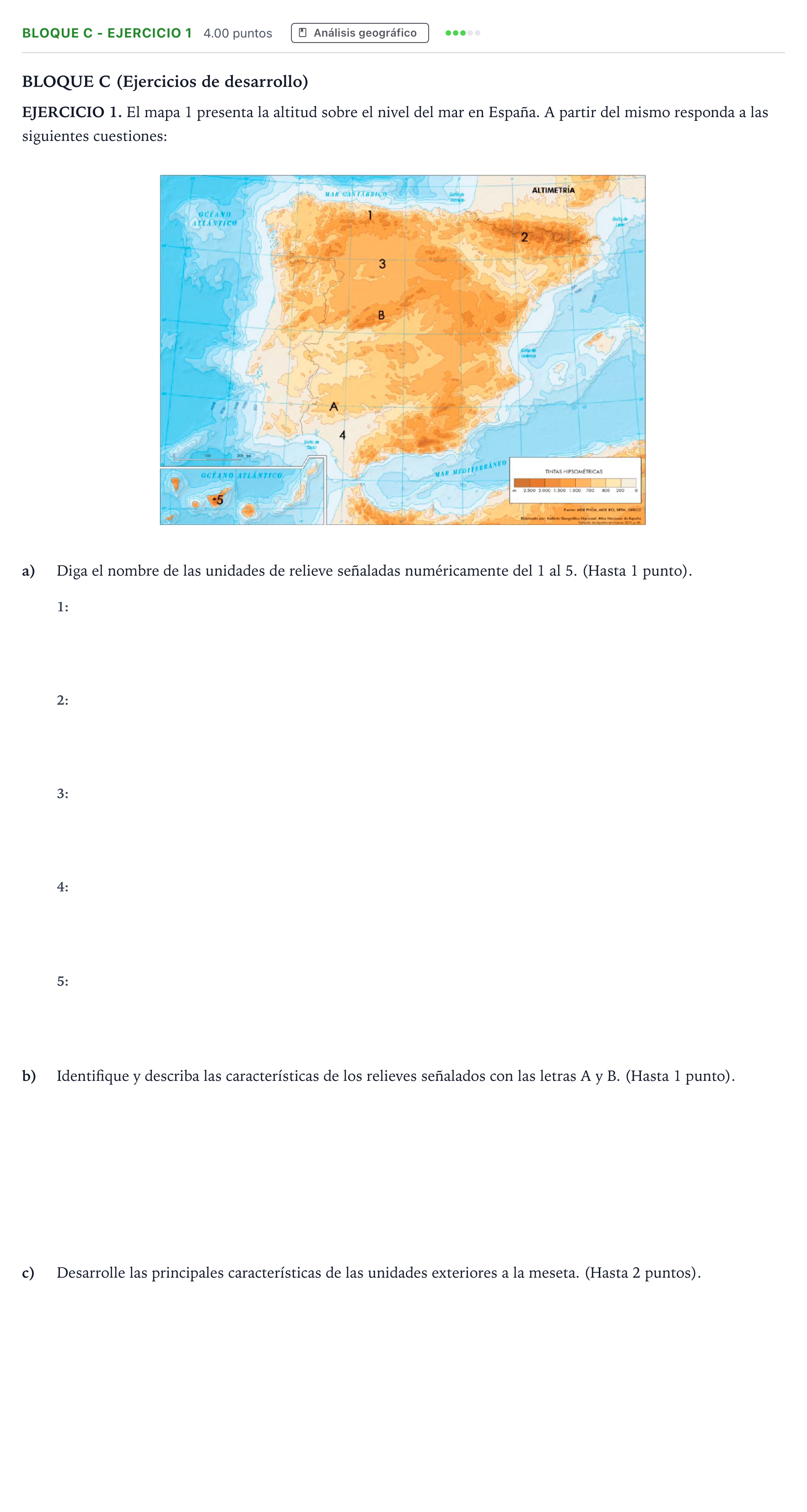 Enunciado: Bloque C - Ejercicio 1 · Geografía PAU Andalucía Ordinaria Suplente 2023