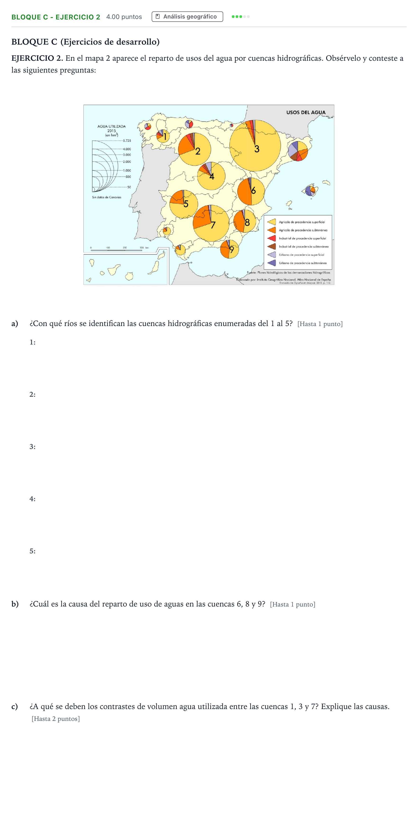 Enunciado: Bloque C - Ejercicio 2 · Geografía PAU Andalucía Ordinaria Suplente 2023