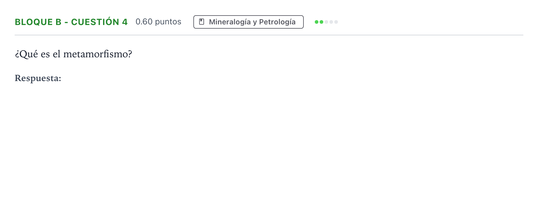 Enunciado: Bloque B - Cuestión 4 · Geología PAU Andalucía Extraordinaria Suplente 2023