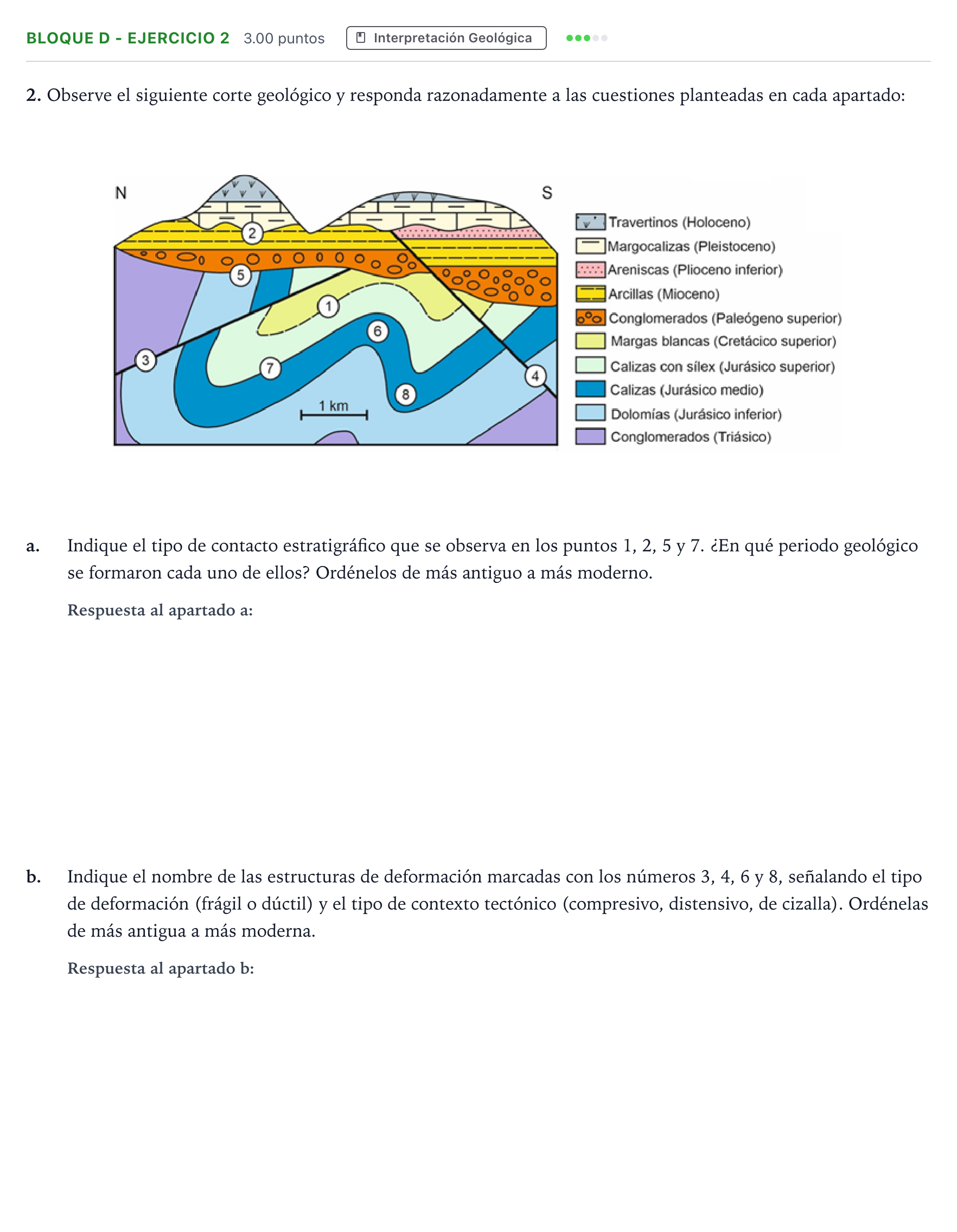 Enunciado: Bloque D - Ejercicio 2 · Geología PAU Andalucía Extraordinaria Suplente 2023
