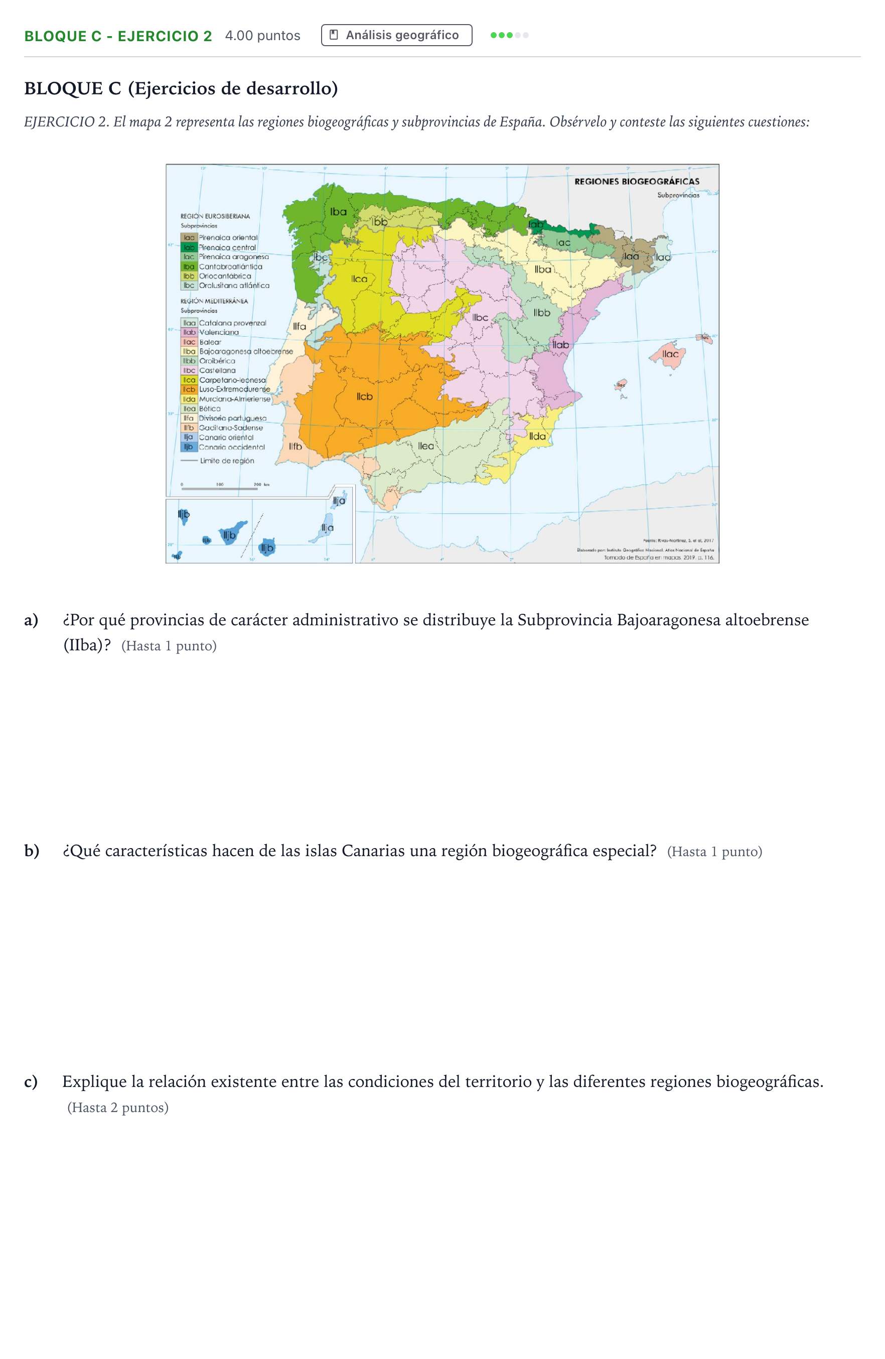 Enunciado: Bloque C - Ejercicio 2 · Geografía PAU Andalucía Ordinaria Titular 2023